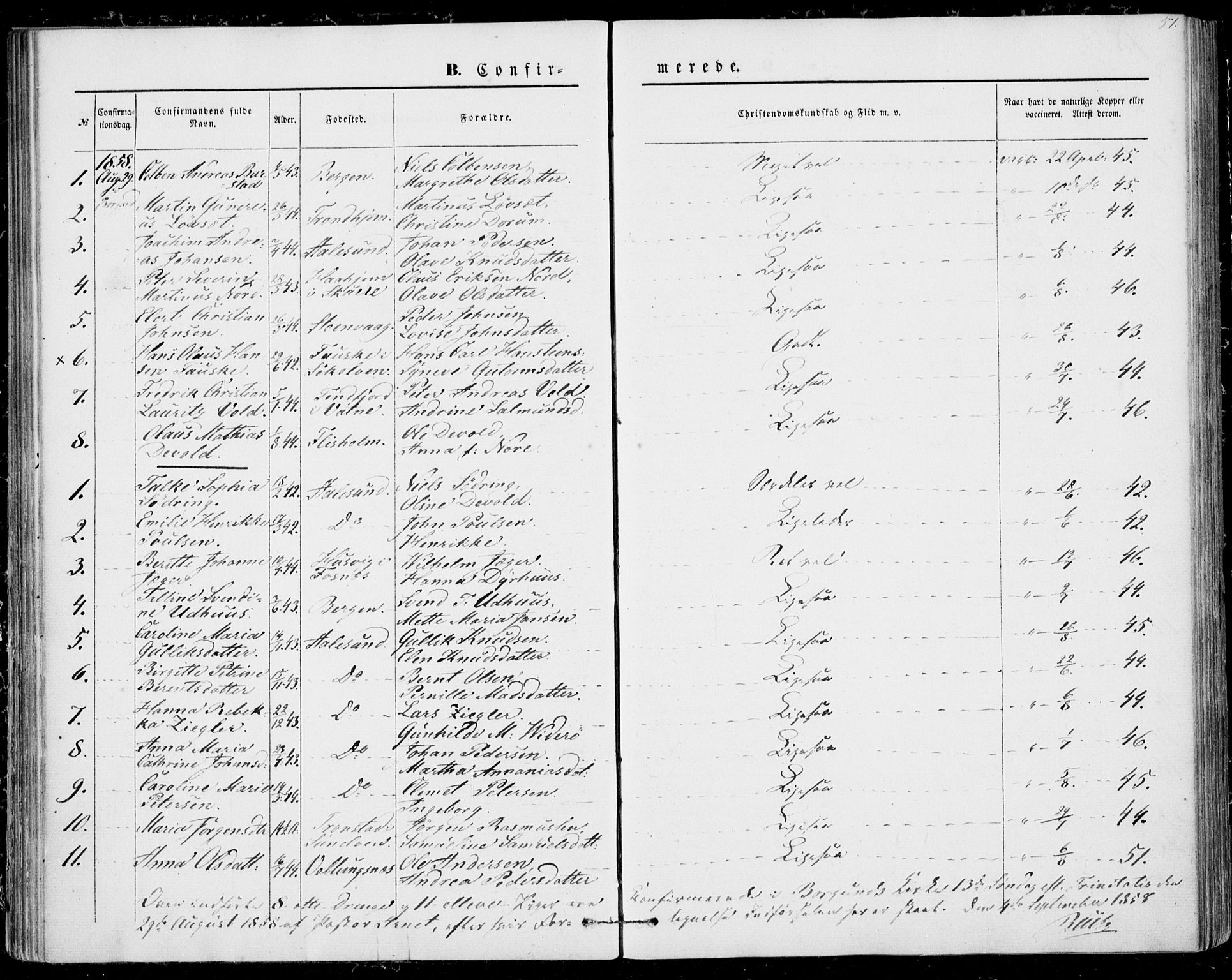 Ministerialprotokoller, klokkerbøker og fødselsregistre - Møre og Romsdal, AV/SAT-A-1454/529/L0451: Parish register (official) no. 529A01, 1855-1863, p. 51