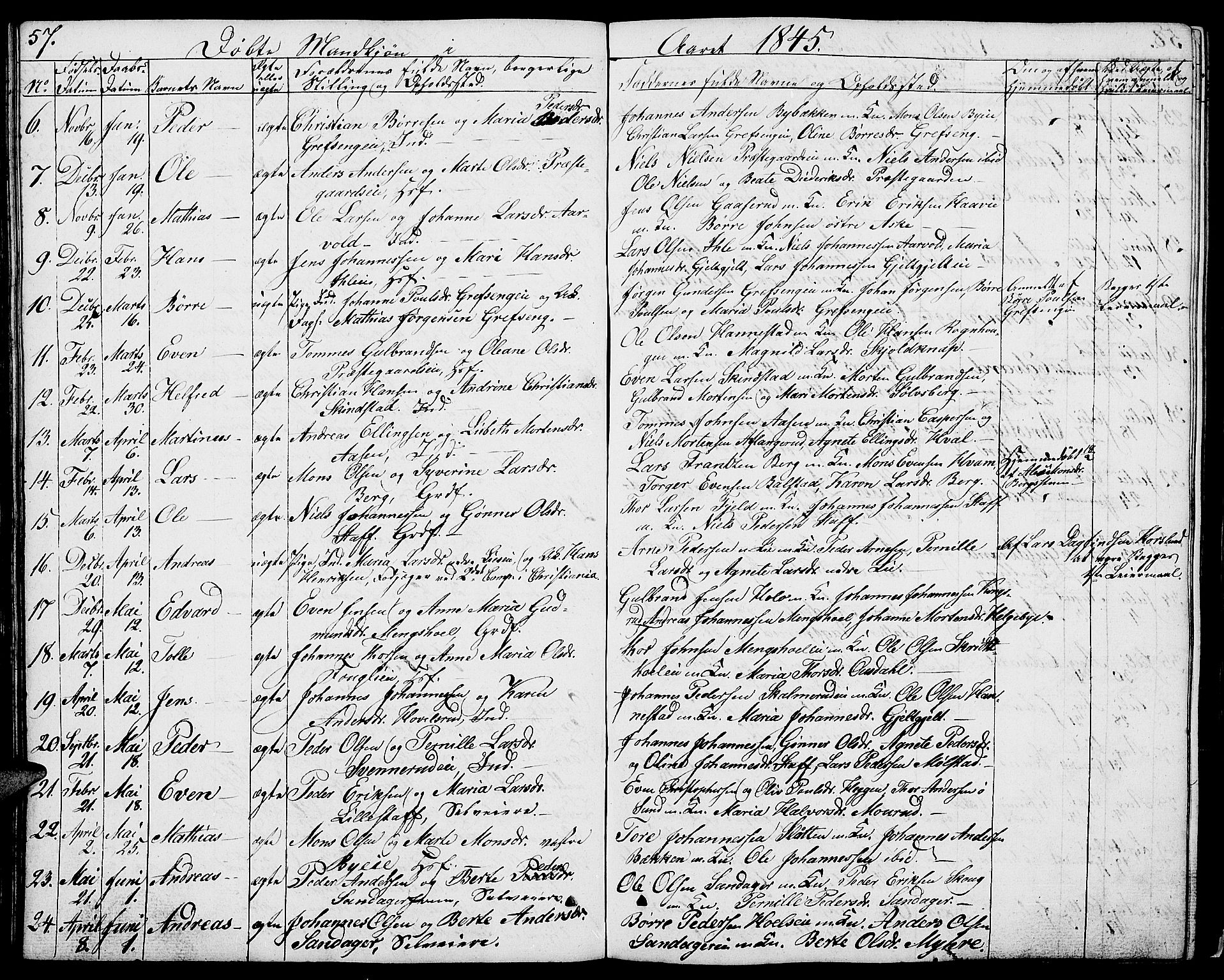 Nes prestekontor, Hedmark, AV/SAH-PREST-020/L/La/L0004: Parish register (copy) no. 4, 1832-1861, p. 57