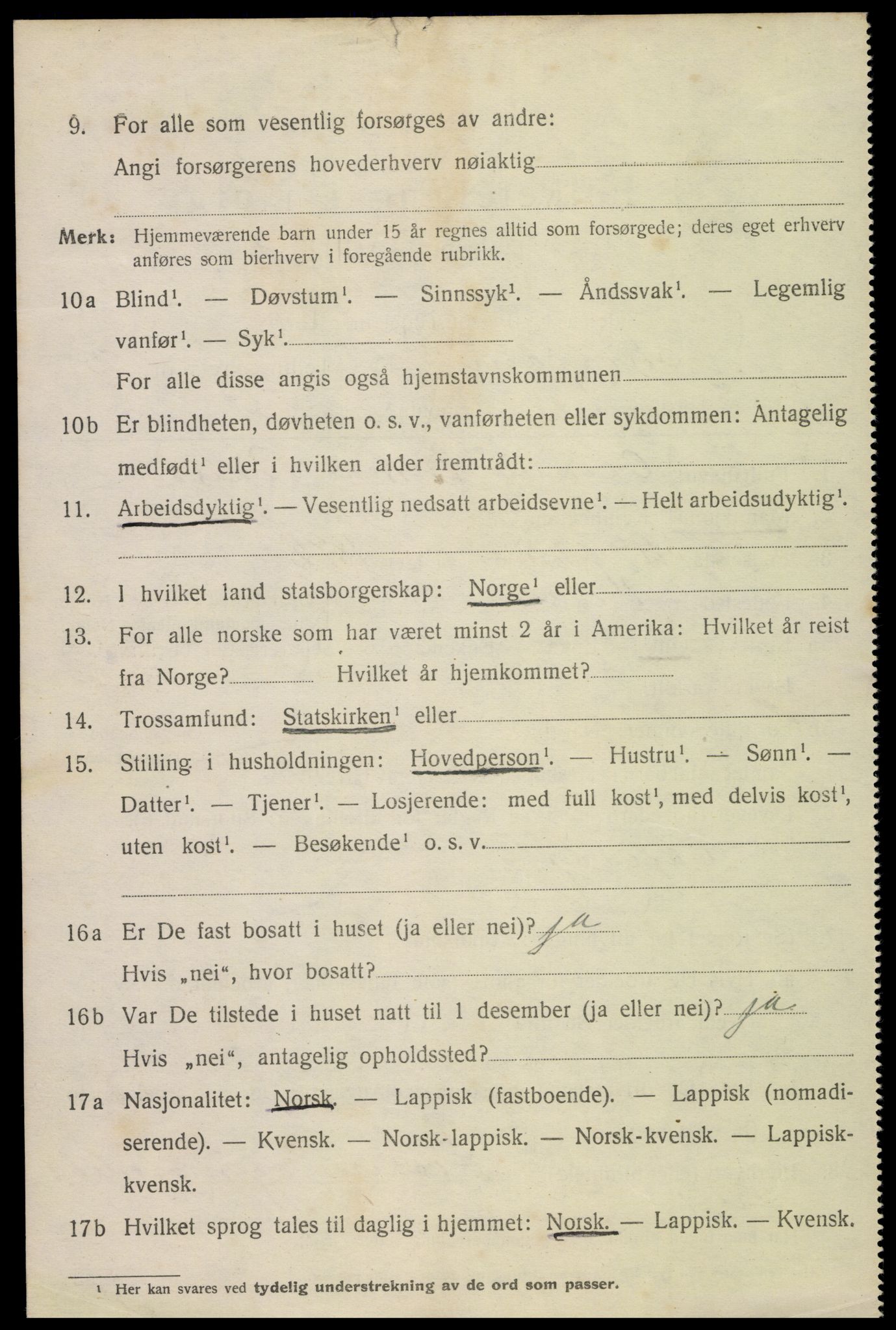 SAT, 1920 census for Mosjøen, 1920, p. 3427