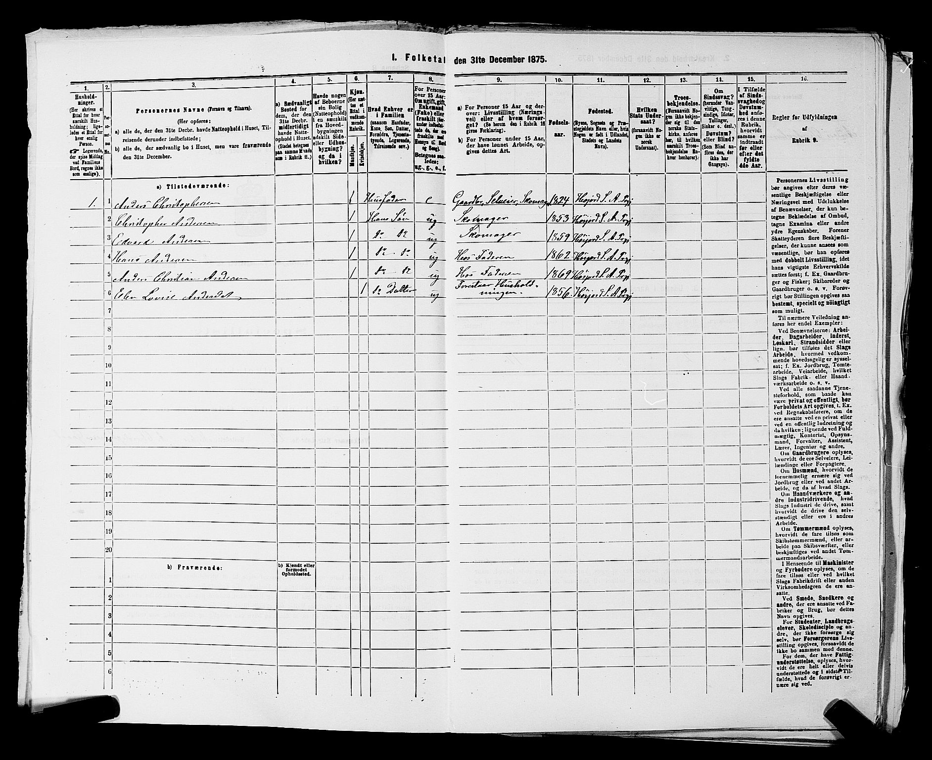 SAKO, 1875 census for 0719P Andebu, 1875, p. 203