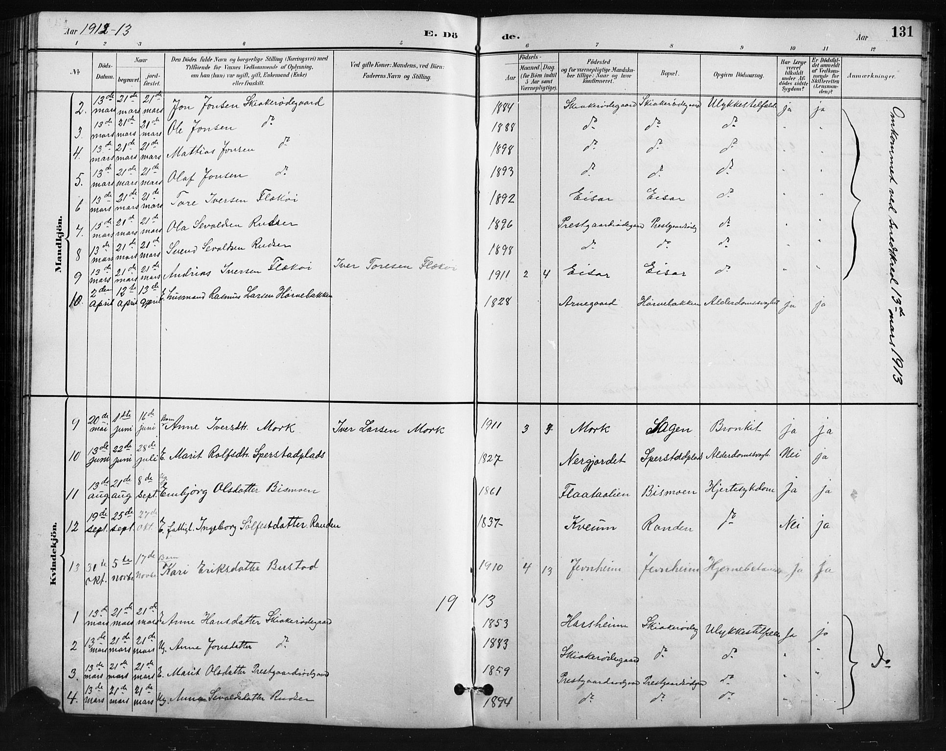 Skjåk prestekontor, SAH/PREST-072/H/Ha/Hab/L0004: Parish register (copy) no. 4, 1895-1921, p. 131