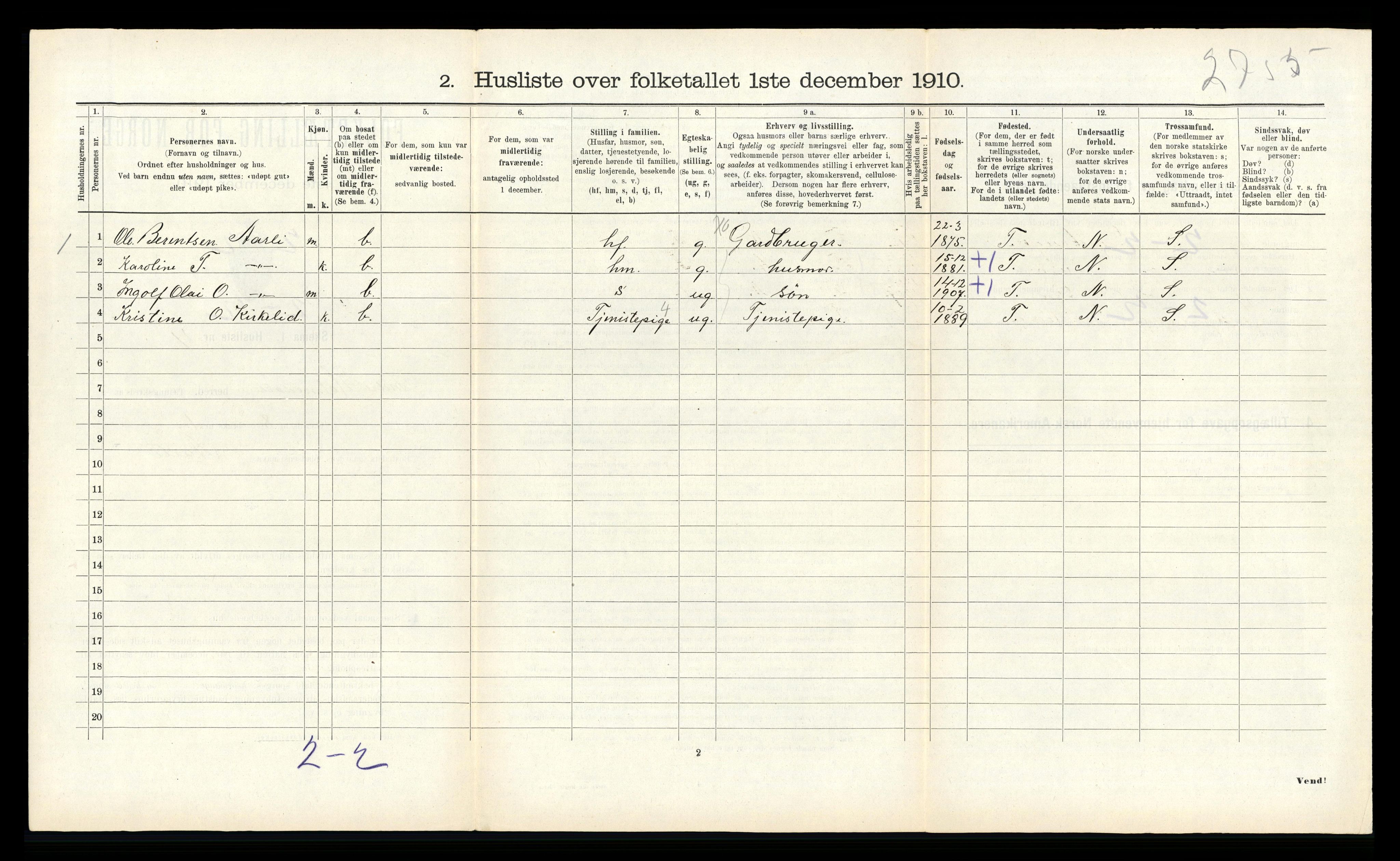 RA, 1910 census for Indre Holmedal, 1910, p. 125