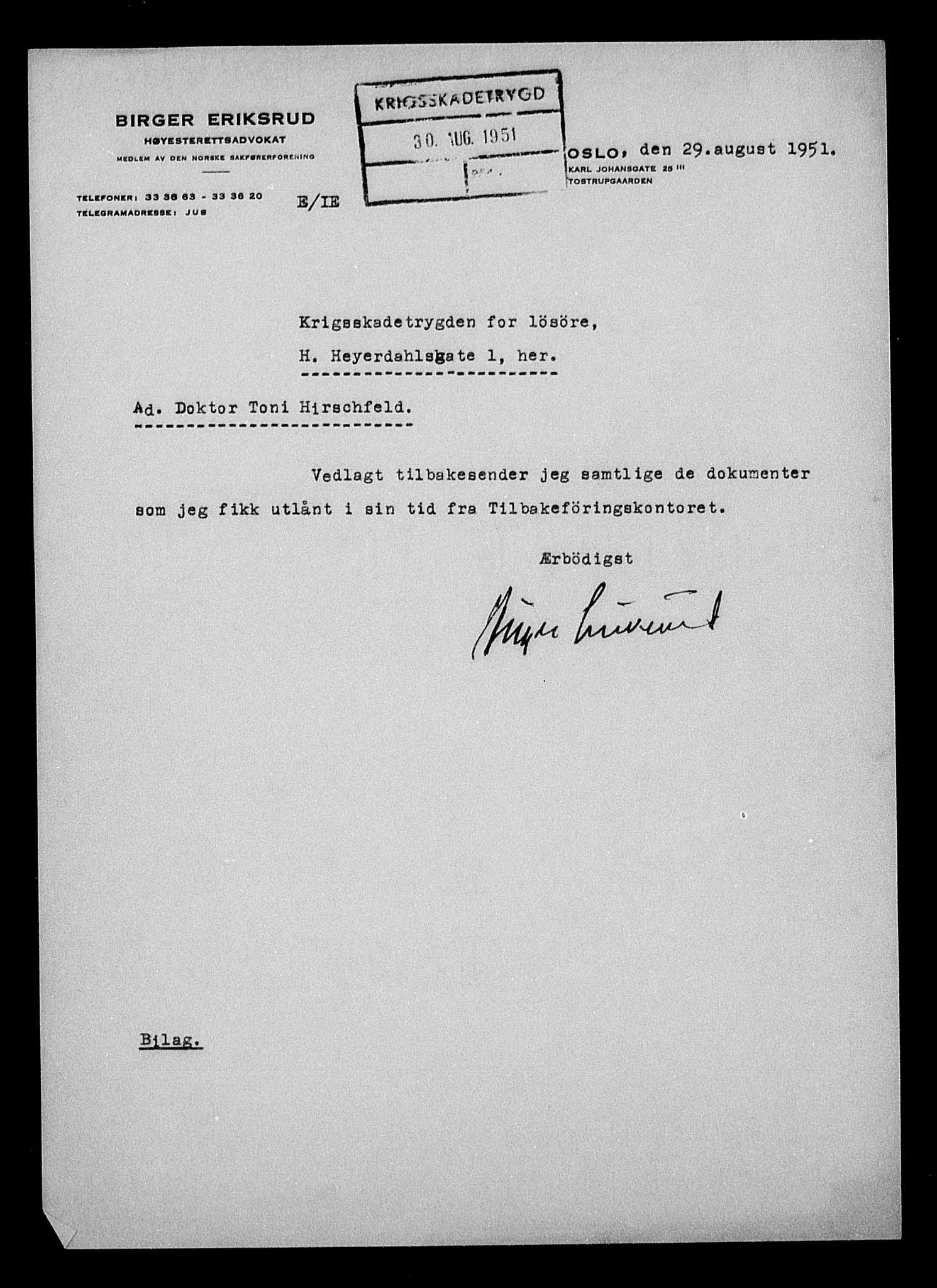 Justisdepartementet, Tilbakeføringskontoret for inndratte formuer, RA/S-1564/H/Hc/Hcc/L0944: --, 1945-1947, p. 5