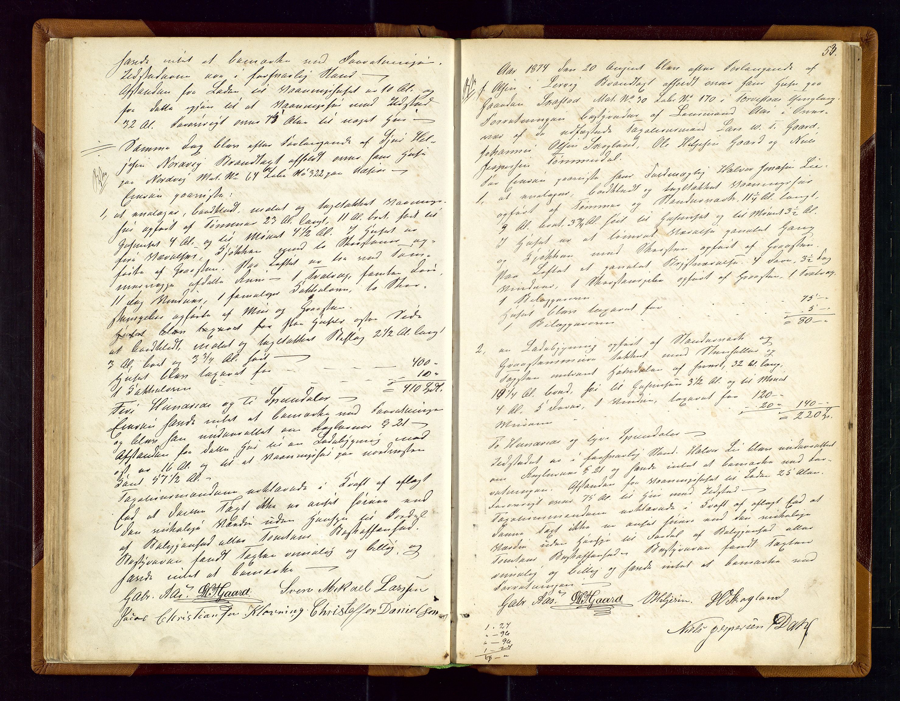 Torvestad lensmannskontor, AV/SAST-A-100307/1/Goa/L0001: "Brandtaxationsprotokol for Torvestad Thinglag", 1867-1883, p. 52b-53a