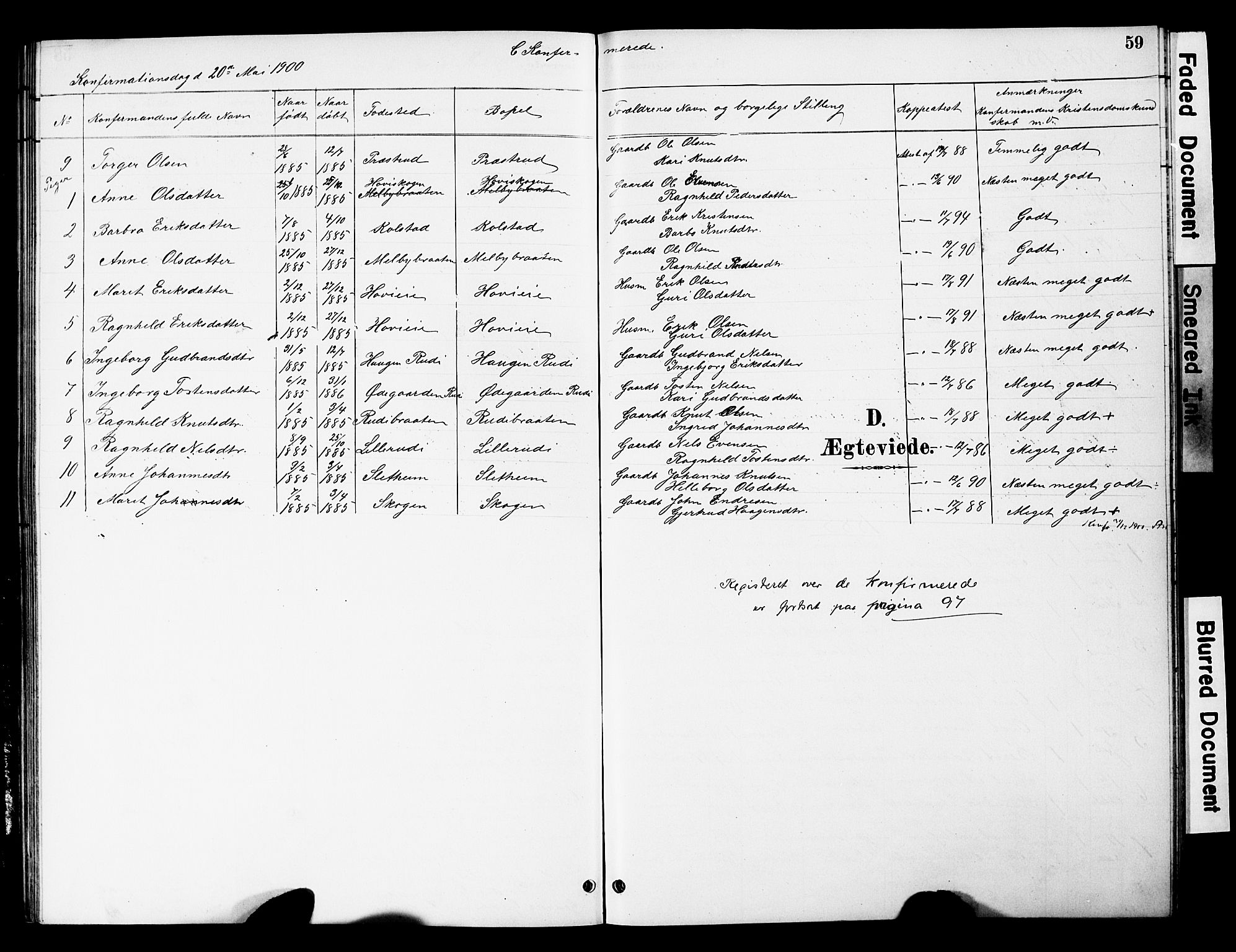 Øystre Slidre prestekontor, AV/SAH-PREST-138/H/Ha/Hab/L0005: Parish register (copy) no. 5, 1887-1910, p. 59