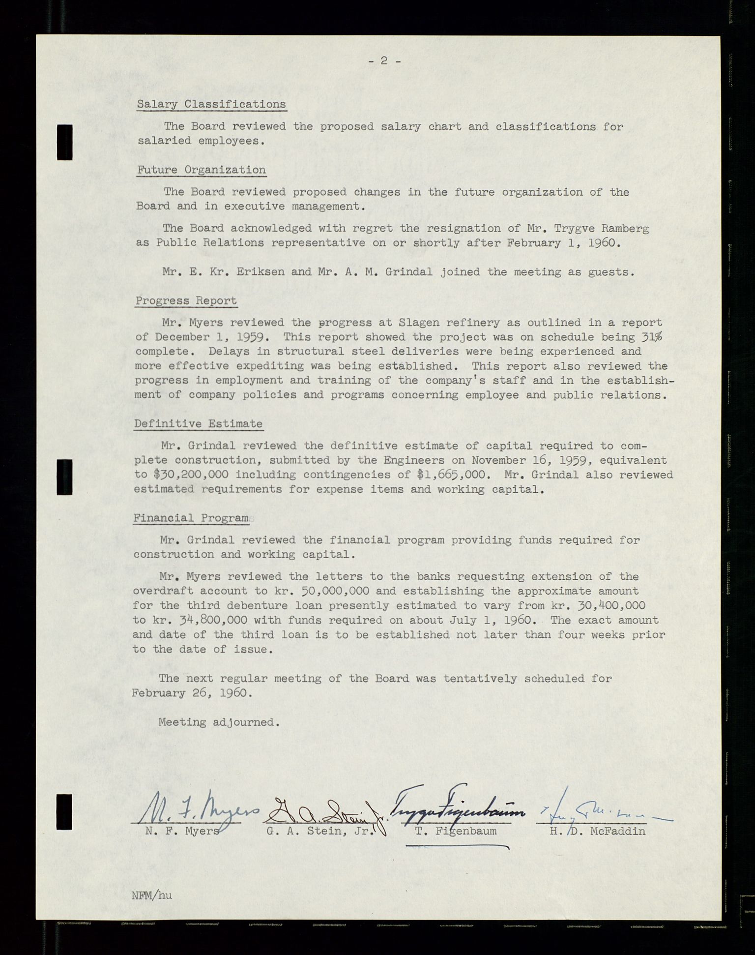 PA 1537 - A/S Essoraffineriet Norge, AV/SAST-A-101957/A/Aa/L0001/0002: Styremøter / Shareholder meetings, board meetings, by laws (vedtekter), 1957-1960, p. 140