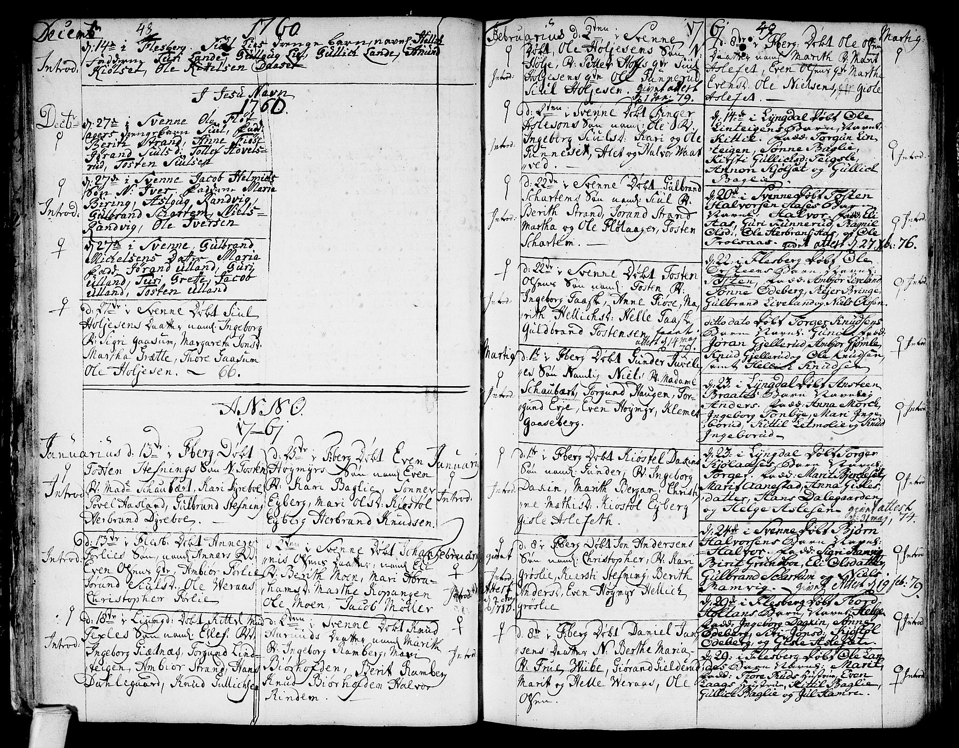 Flesberg kirkebøker, SAKO/A-18/F/Fa/L0003: Parish register (official) no. I 3, 1748-1790, p. 48-49