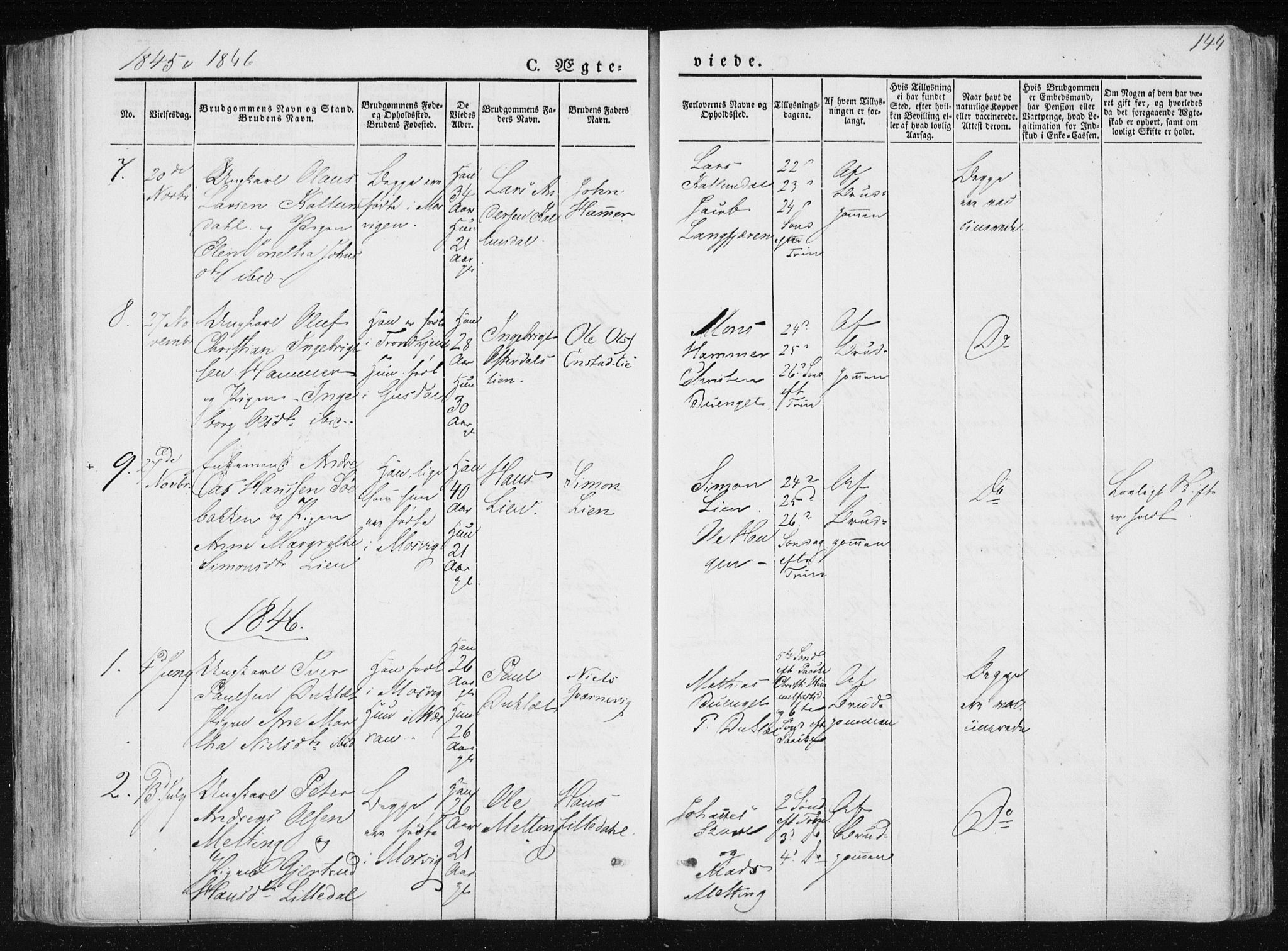 Ministerialprotokoller, klokkerbøker og fødselsregistre - Nord-Trøndelag, AV/SAT-A-1458/733/L0323: Parish register (official) no. 733A02, 1843-1870, p. 144