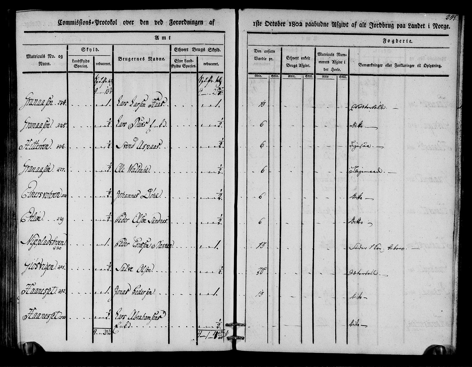 Rentekammeret inntil 1814, Realistisk ordnet avdeling, AV/RA-EA-4070/N/Ne/Nea/L0136a: Orkdal og Gauldal fogderi. Kommisjonsprotokoll for Gauldalen, 1803, p. 239