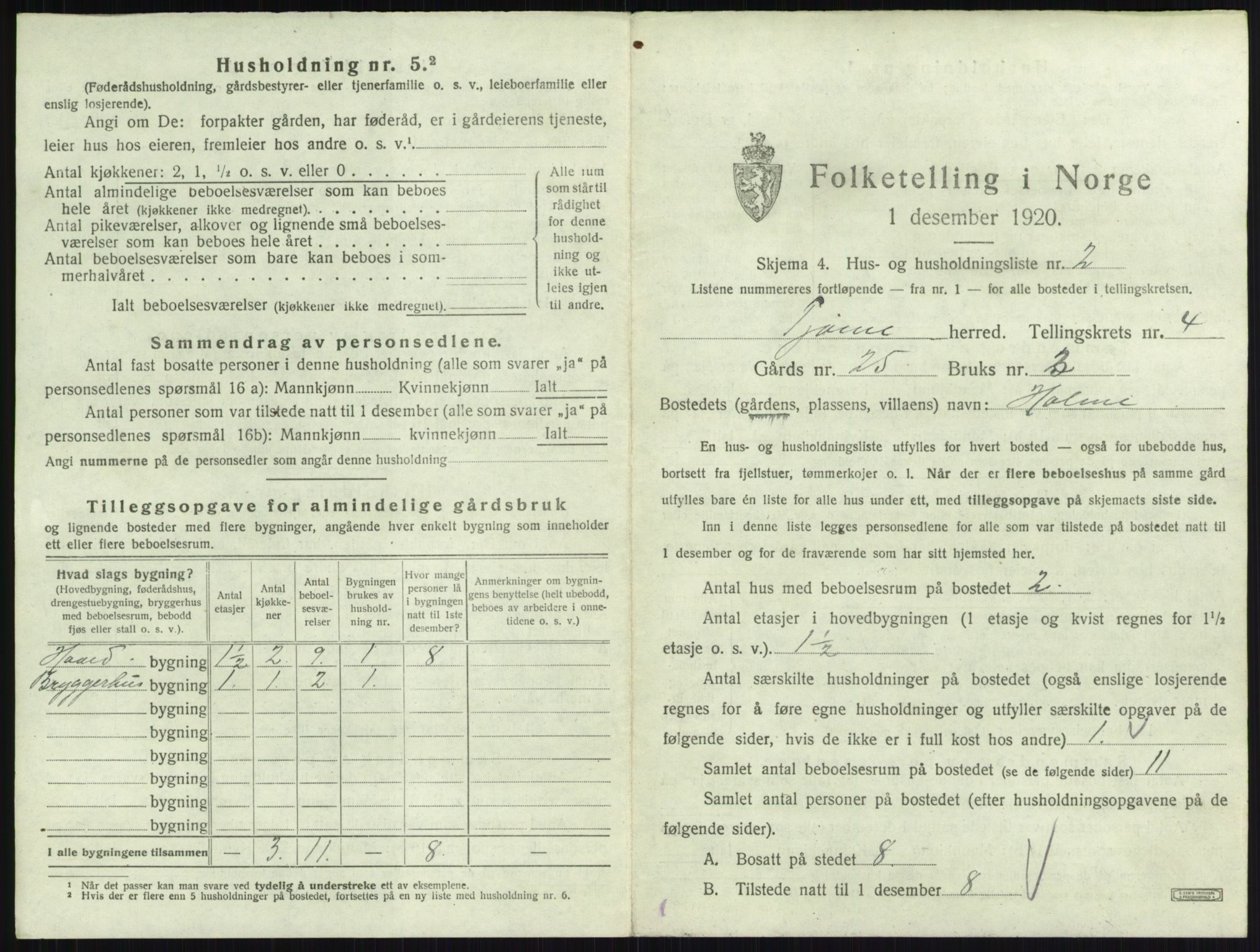 SAKO, 1920 census for Tjøme, 1920, p. 1143
