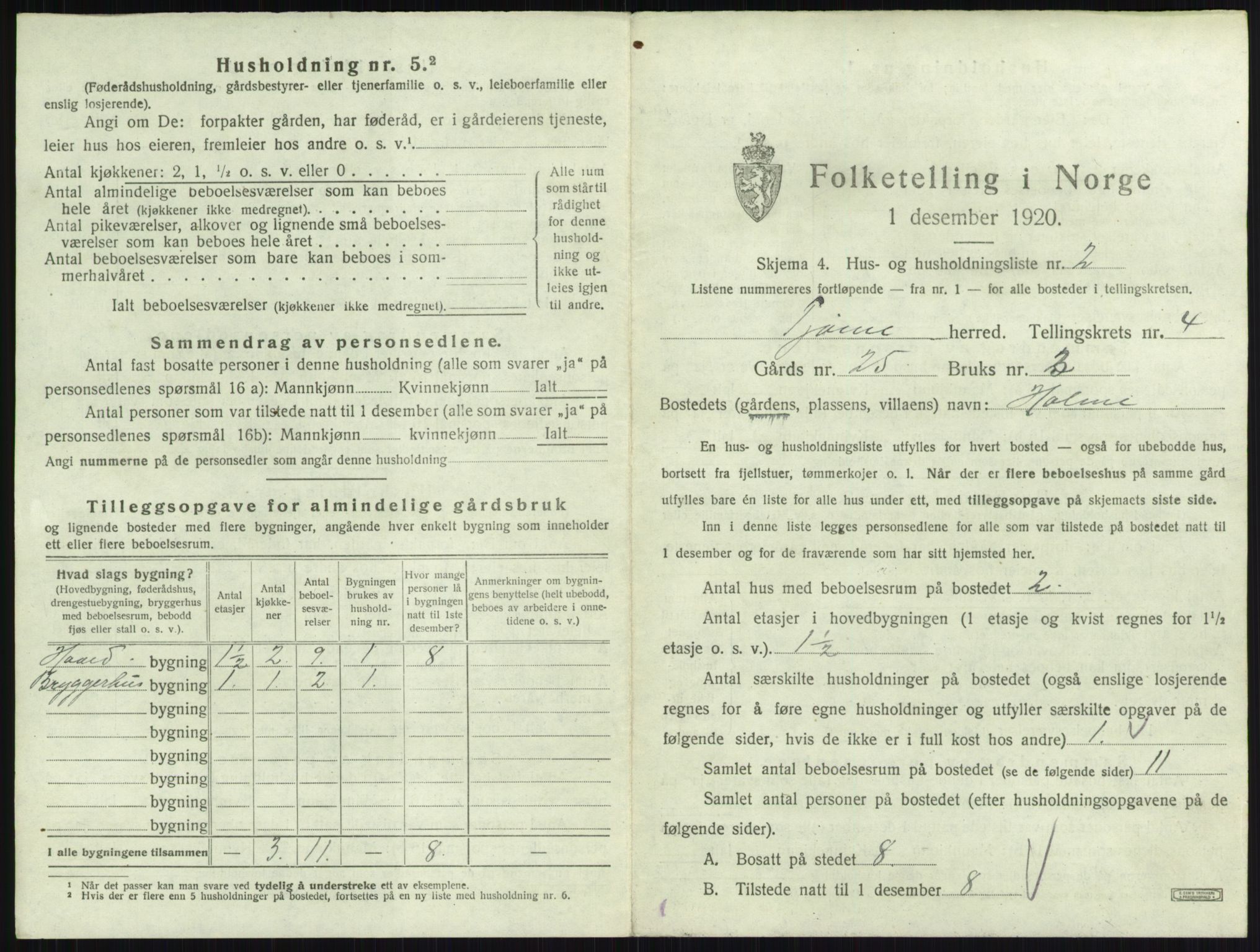 SAKO, 1920 census for Tjøme, 1920, p. 1143