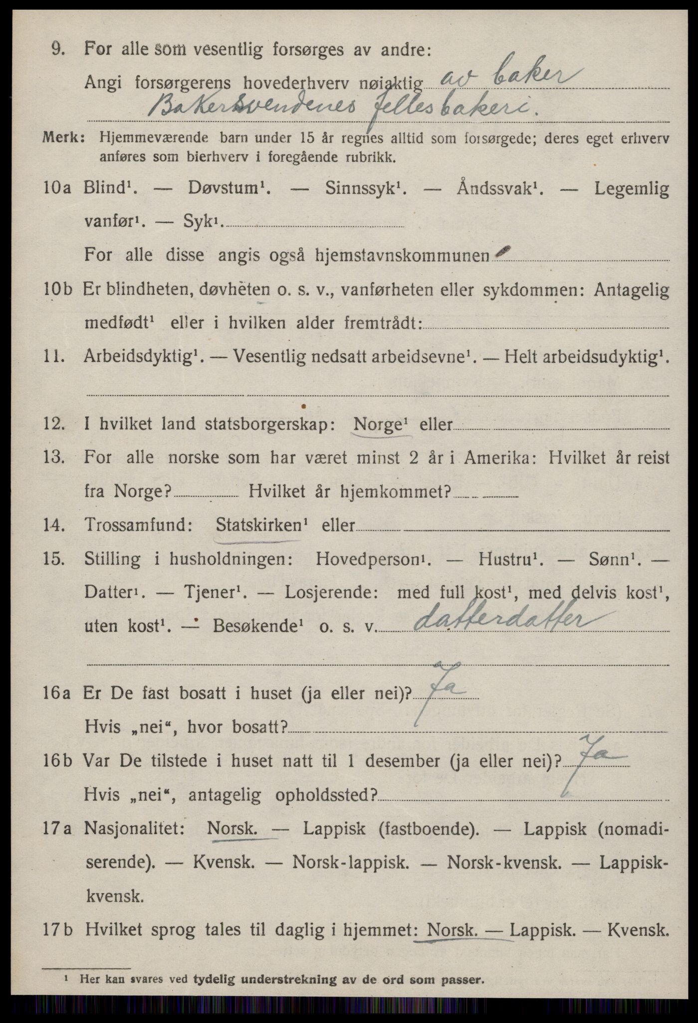 SAT, 1920 census for Strinda, 1920, p. 19461