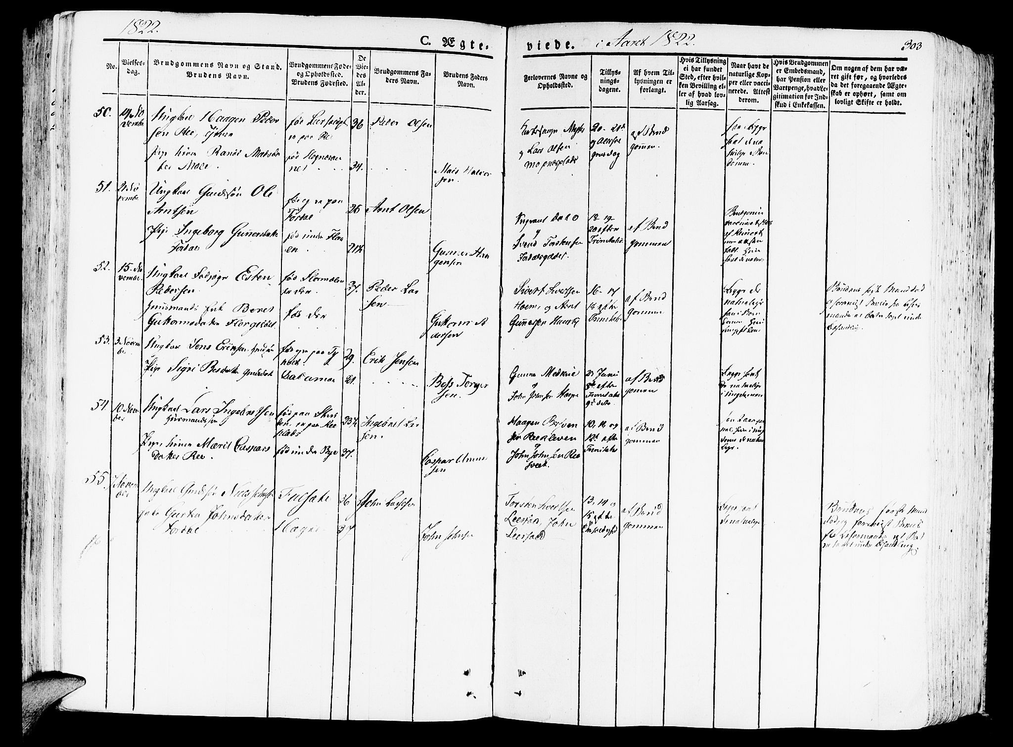 Ministerialprotokoller, klokkerbøker og fødselsregistre - Nord-Trøndelag, SAT/A-1458/709/L0070: Parish register (official) no. 709A10, 1820-1832, p. 303
