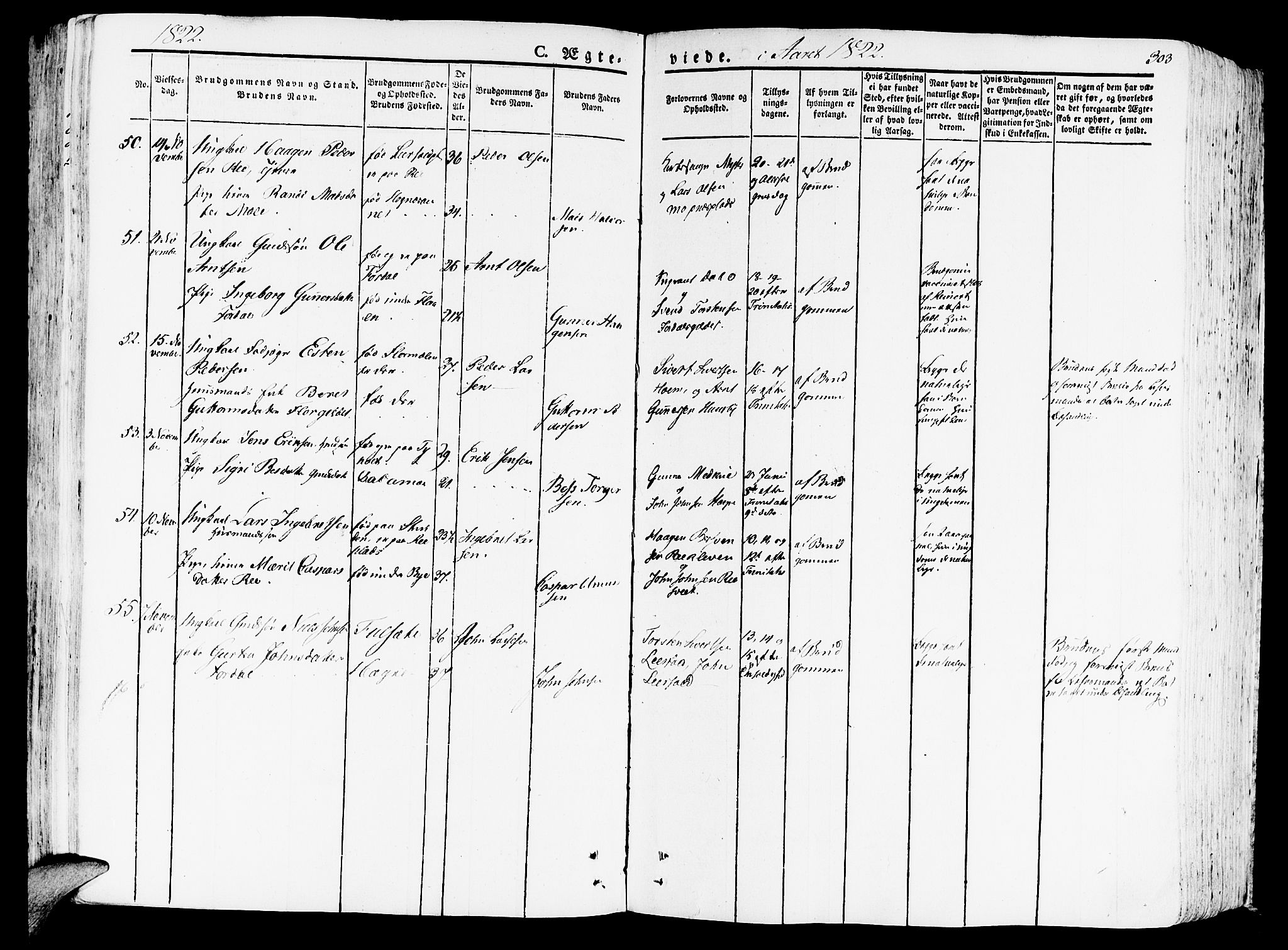 Ministerialprotokoller, klokkerbøker og fødselsregistre - Nord-Trøndelag, AV/SAT-A-1458/709/L0070: Parish register (official) no. 709A10, 1820-1832, p. 303