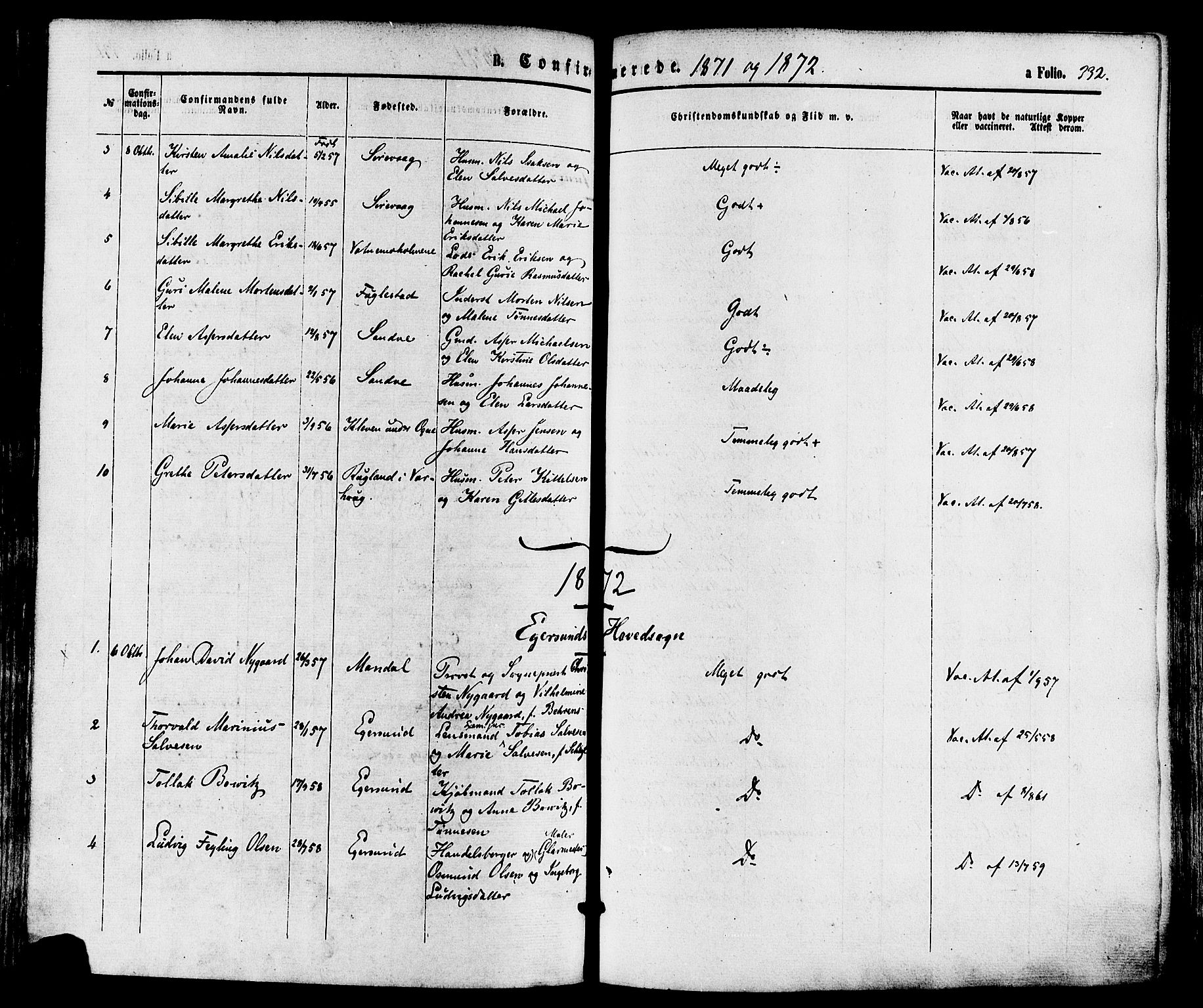 Eigersund sokneprestkontor, SAST/A-101807/S08/L0014: Parish register (official) no. A 13, 1866-1878, p. 332