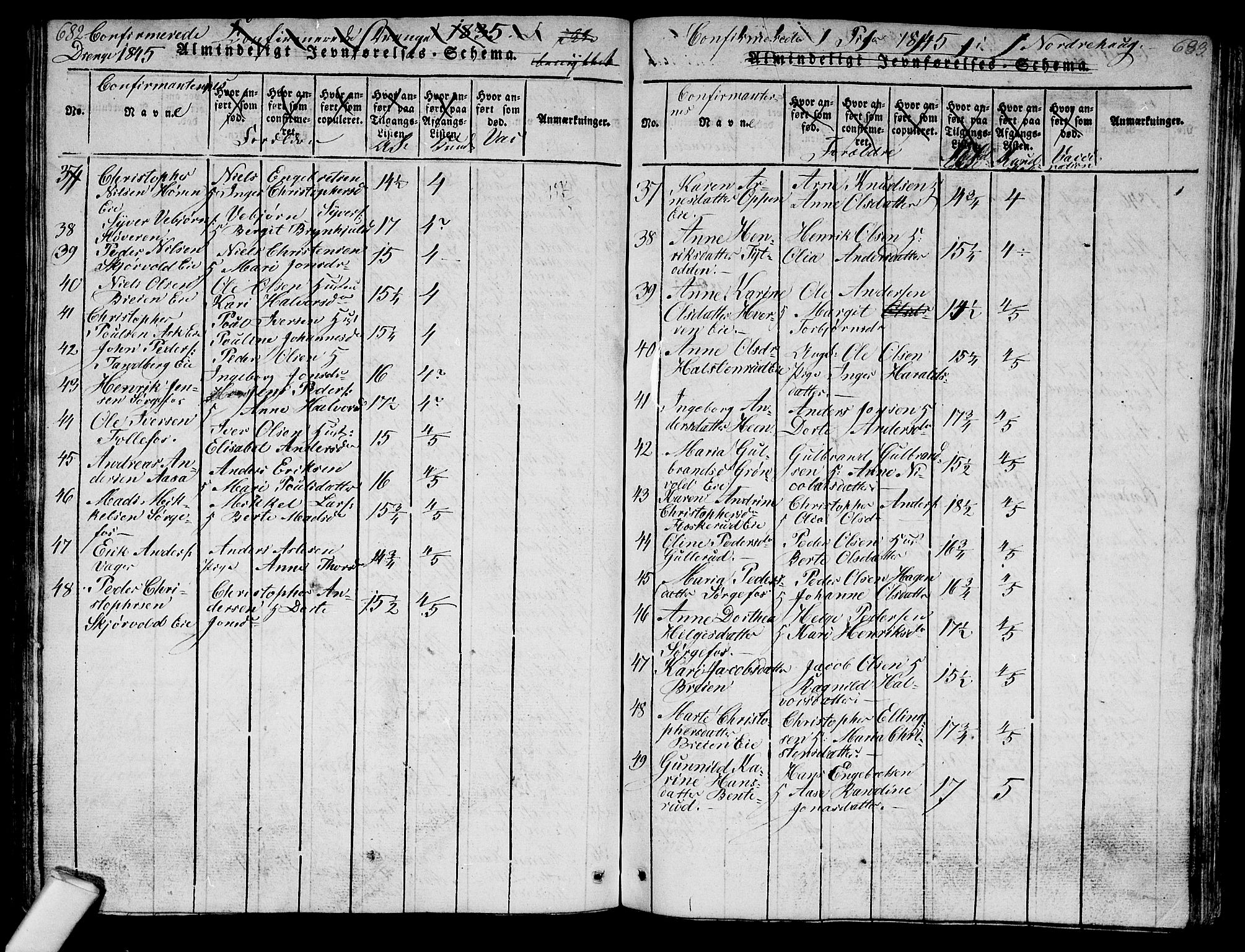 Norderhov kirkebøker, AV/SAKO-A-237/G/Ga/L0003: Parish register (copy) no. I 3 /1, 1814-1876, p. 682-683