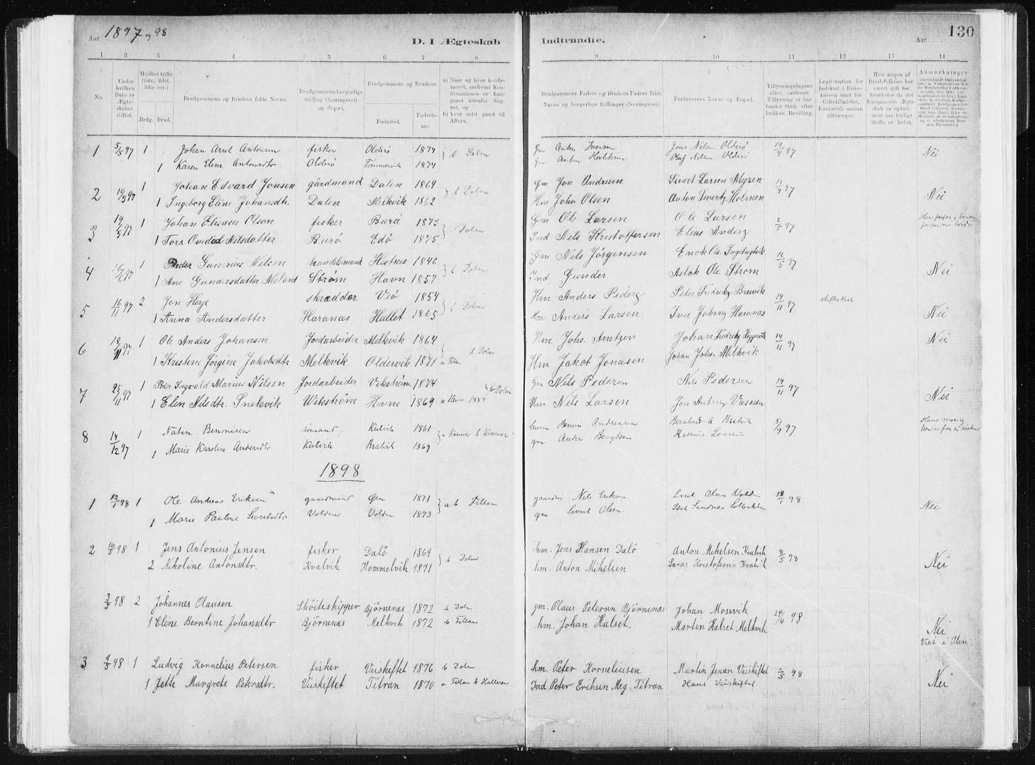 Ministerialprotokoller, klokkerbøker og fødselsregistre - Sør-Trøndelag, SAT/A-1456/634/L0533: Parish register (official) no. 634A09, 1882-1901, p. 130