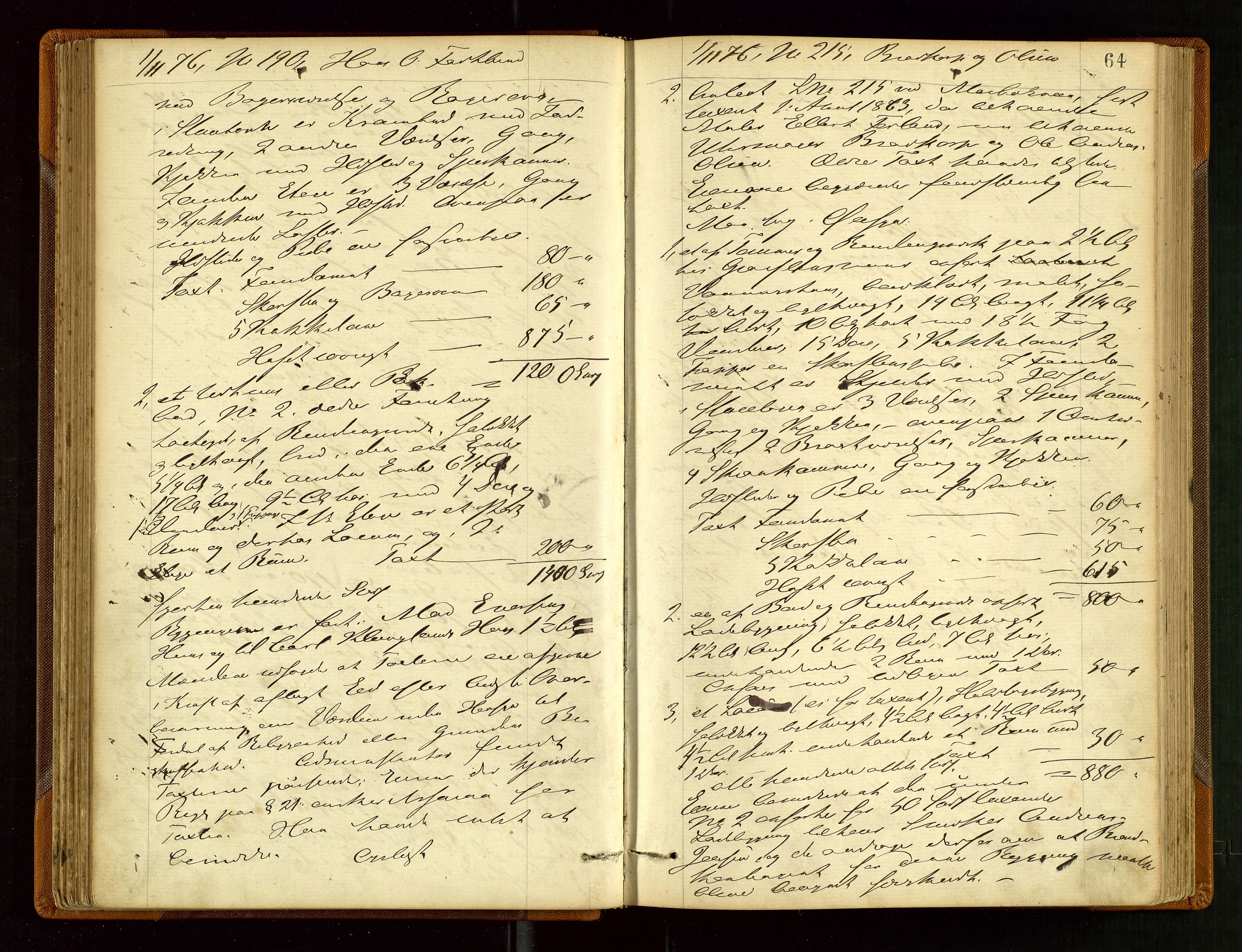 Eigersund lensmannskontor, AV/SAST-A-100171/God/L0003: "Brandtaxationsprotokol", 1874-1886, p. 63b-64a