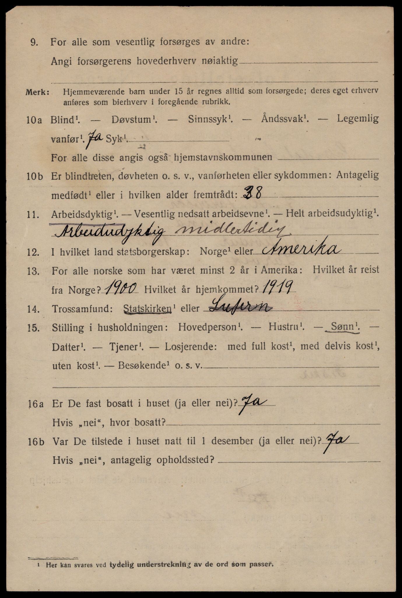 SAST, 1920 census for Sokndal town, 1920, p. 420