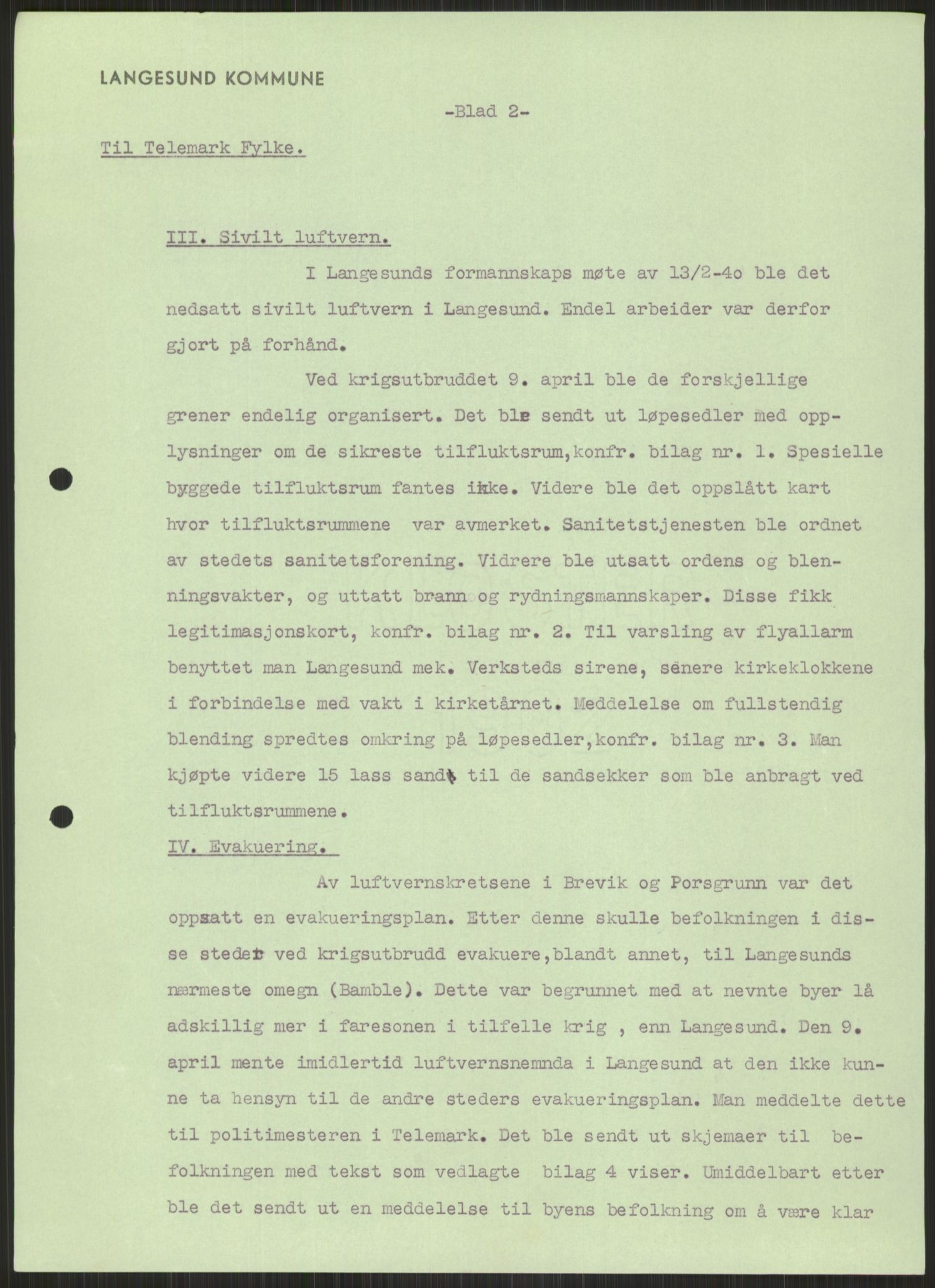 Forsvaret, Forsvarets krigshistoriske avdeling, AV/RA-RAFA-2017/Y/Ya/L0014: II-C-11-31 - Fylkesmenn.  Rapporter om krigsbegivenhetene 1940., 1940, p. 661