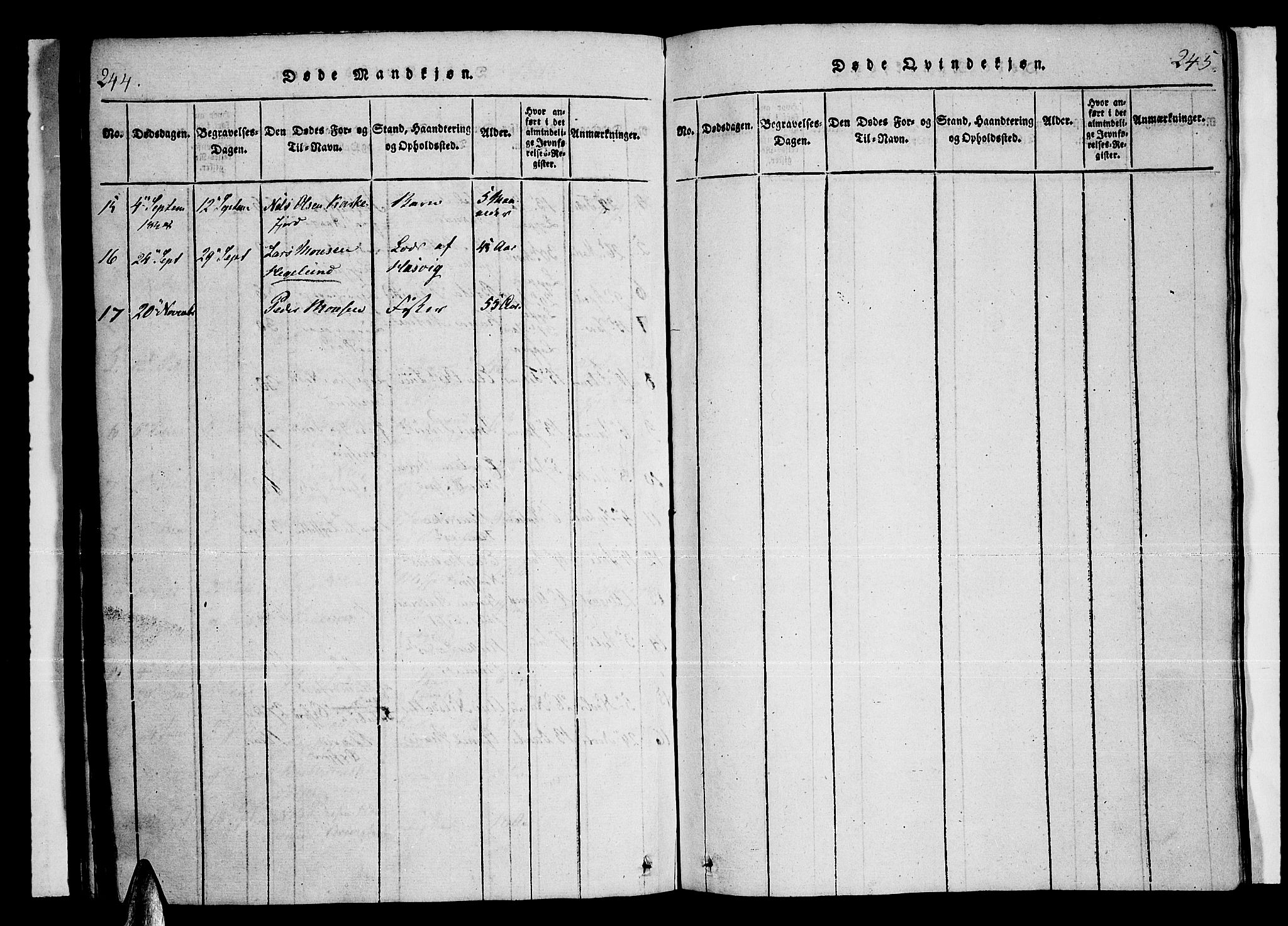 Loppa sokneprestkontor, AV/SATØ-S-1339/H/Ha/L0003kirke: Parish register (official) no. 3, 1820-1848, p. 244-245