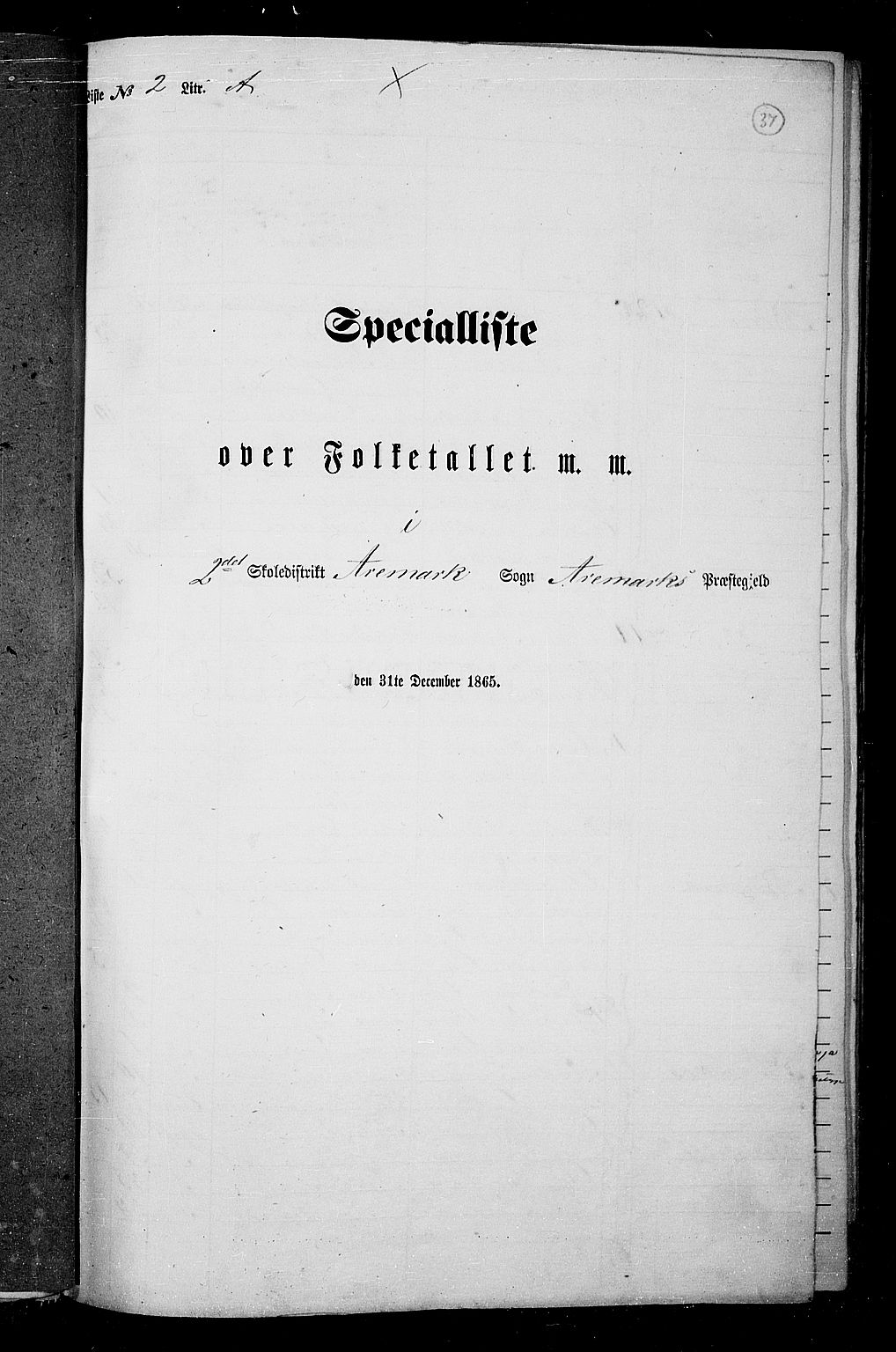 RA, 1865 census for Aremark, 1865, p. 32