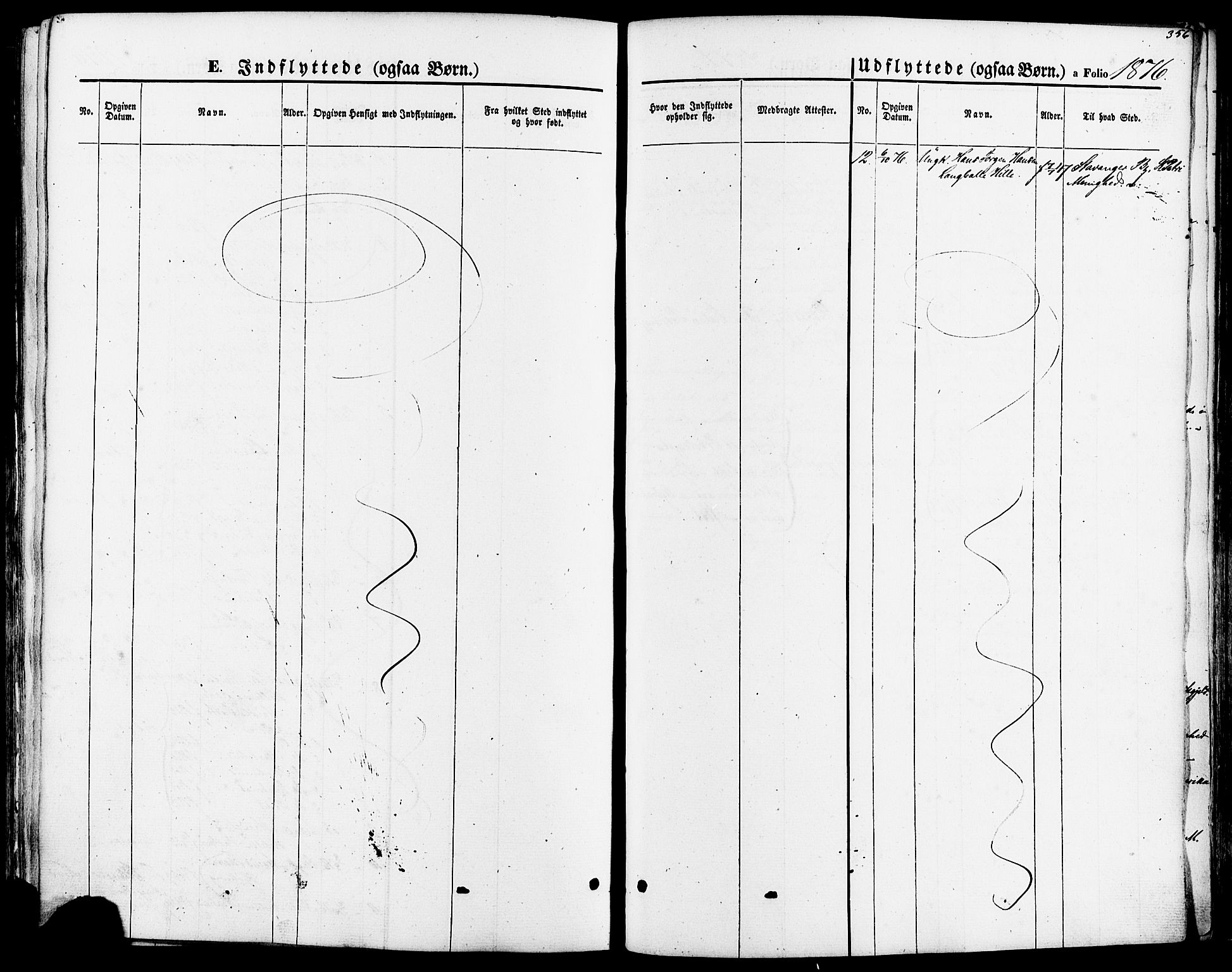 Strand sokneprestkontor, SAST/A-101828/H/Ha/Haa/L0007: Parish register (official) no. A 7, 1855-1881, p. 356