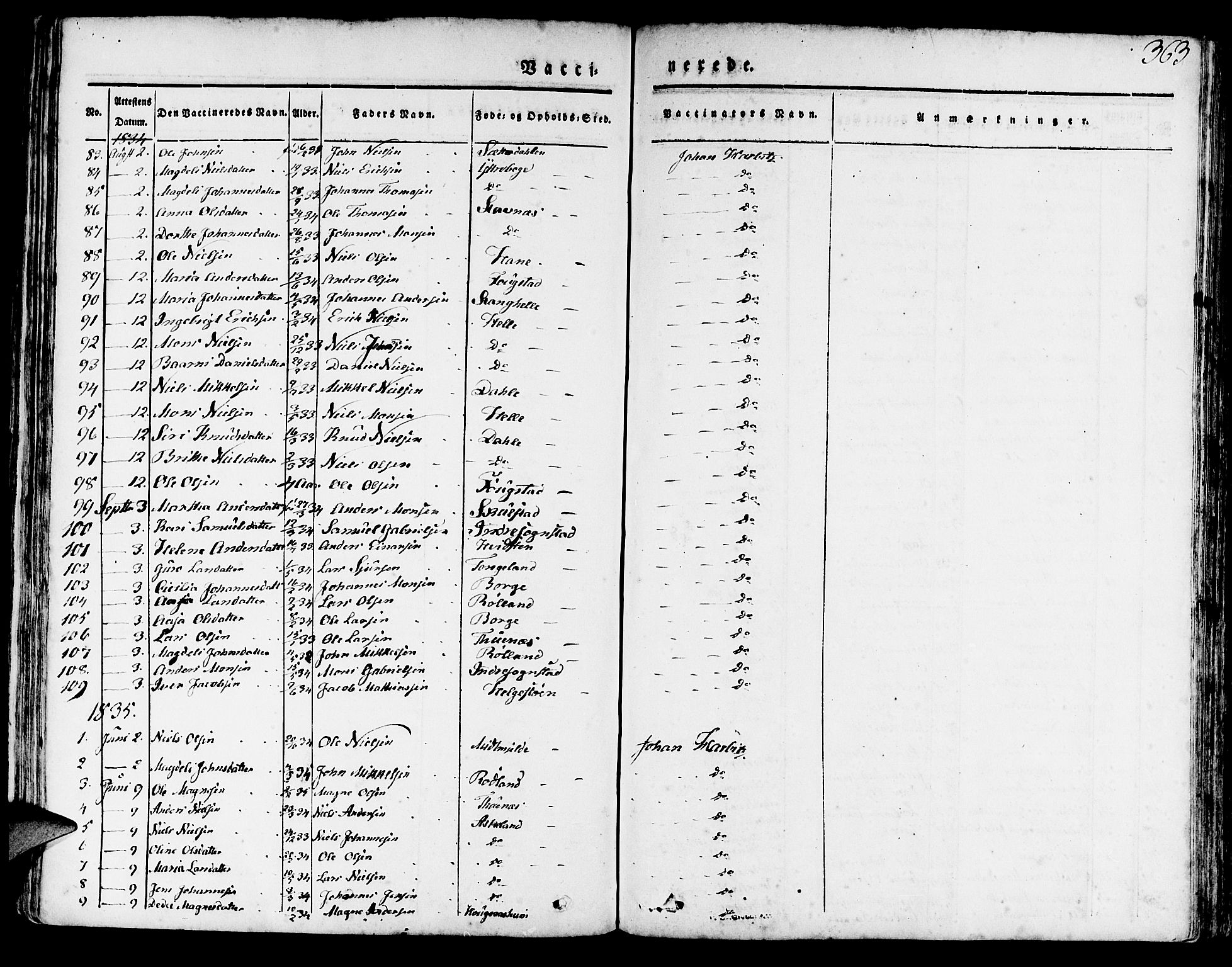 Haus sokneprestembete, SAB/A-75601/H/Haa: Parish register (official) no. A 14, 1827-1838, p. 363
