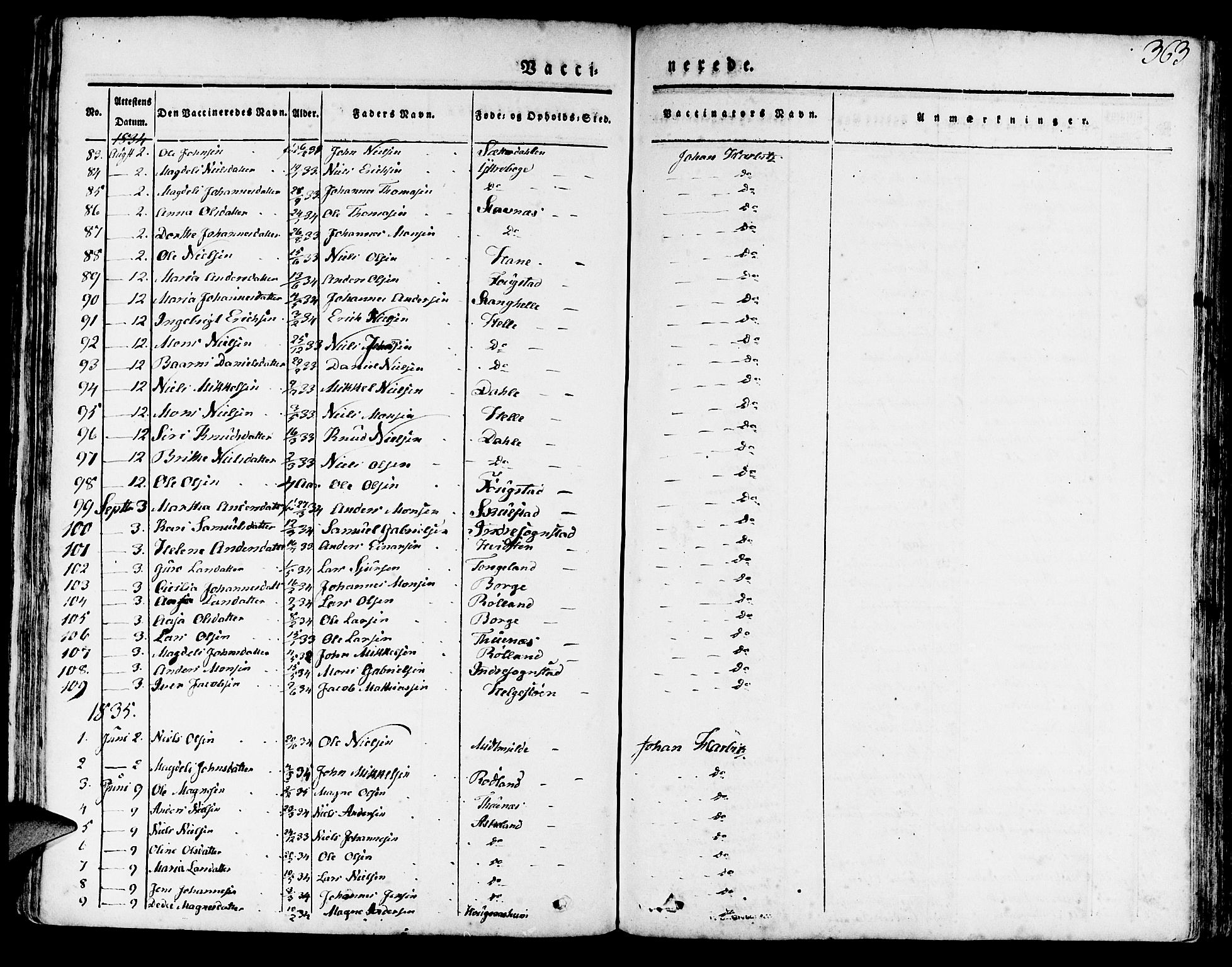 Haus sokneprestembete, AV/SAB-A-75601/H/Haa: Parish register (official) no. A 14, 1827-1838, p. 363