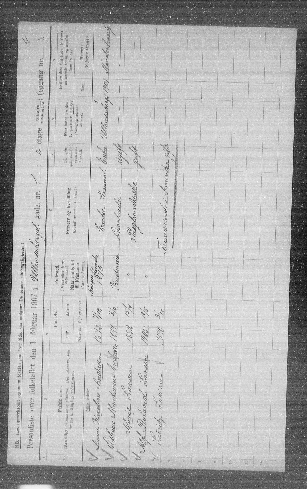 OBA, Municipal Census 1907 for Kristiania, 1907, p. 60344