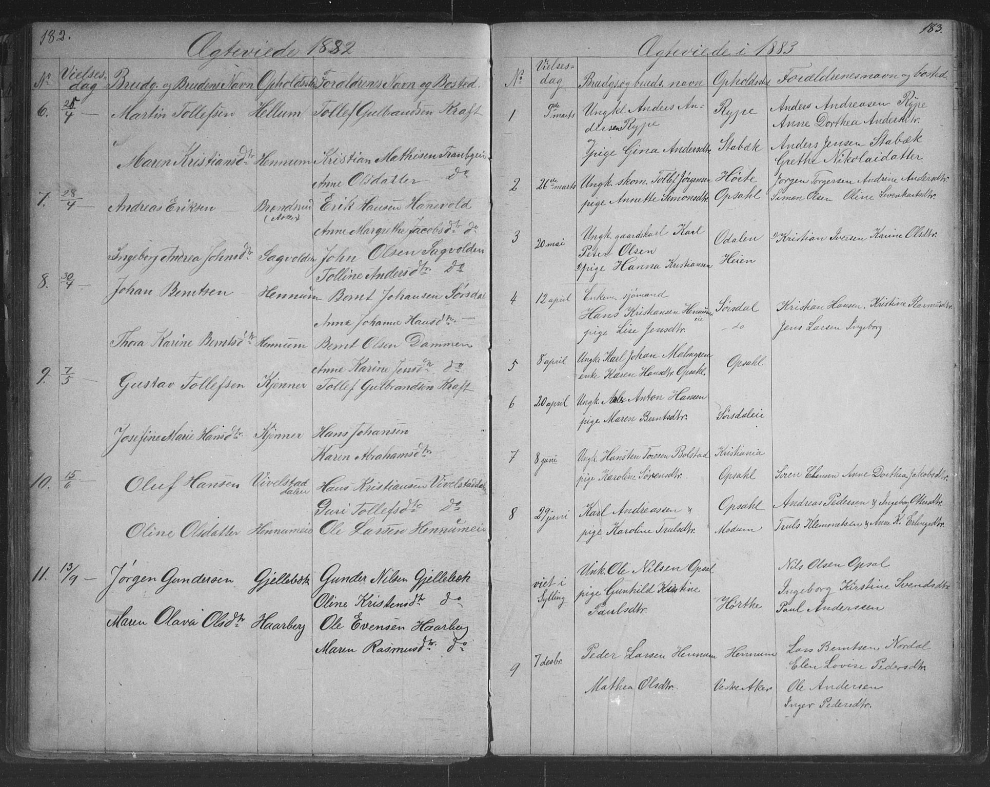 Lier kirkebøker, SAKO/A-230/G/Gc/L0001: Parish register (copy) no. III 1, 1873-1903, p. 182-183