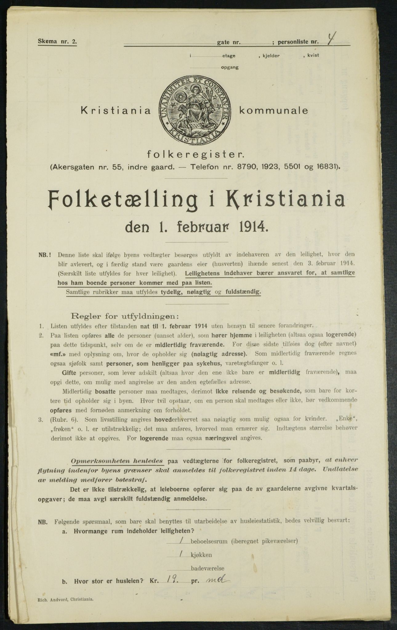 OBA, Municipal Census 1914 for Kristiania, 1914, p. 16391