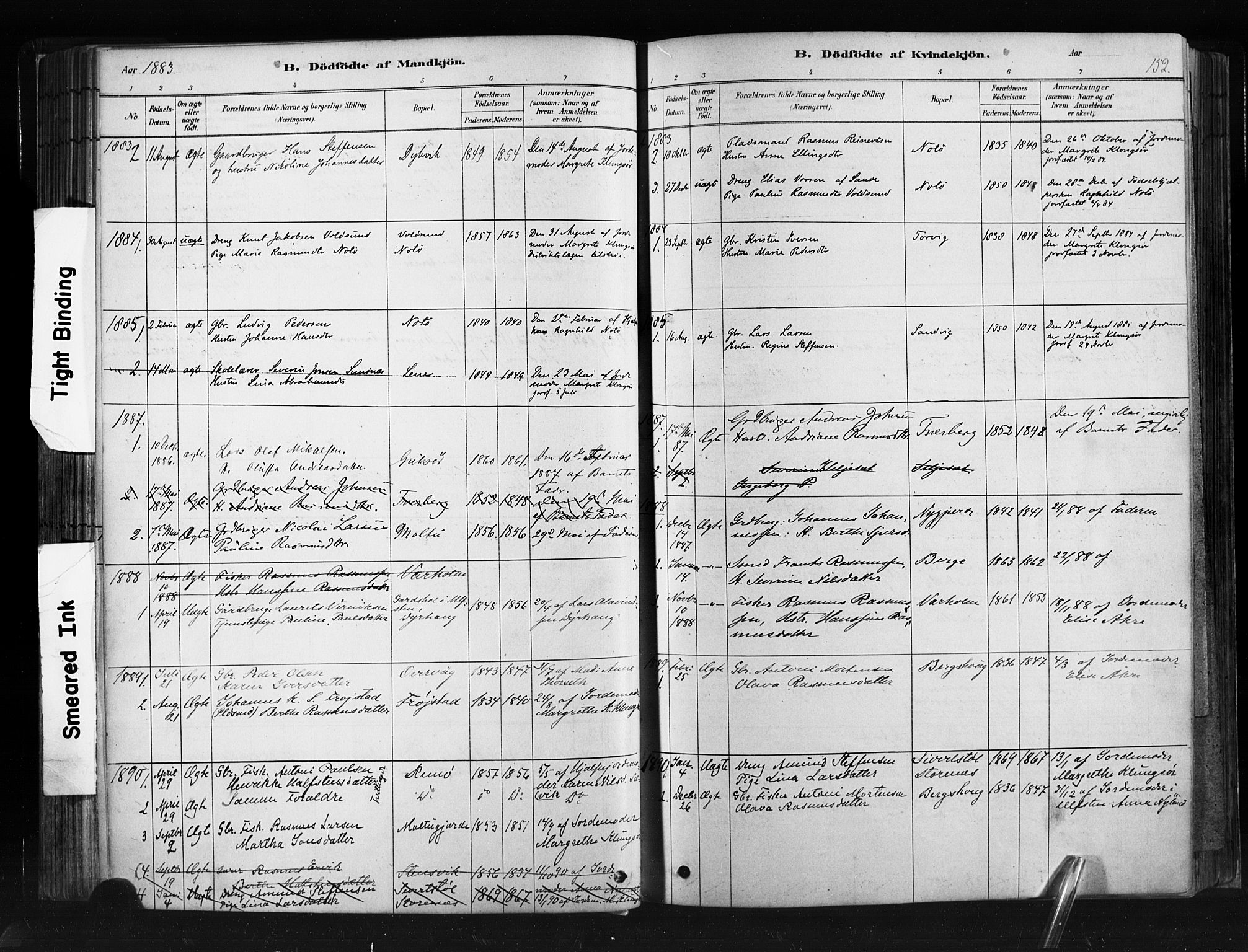 Ministerialprotokoller, klokkerbøker og fødselsregistre - Møre og Romsdal, AV/SAT-A-1454/507/L0073: Parish register (official) no. 507A08, 1878-1904, p. 152