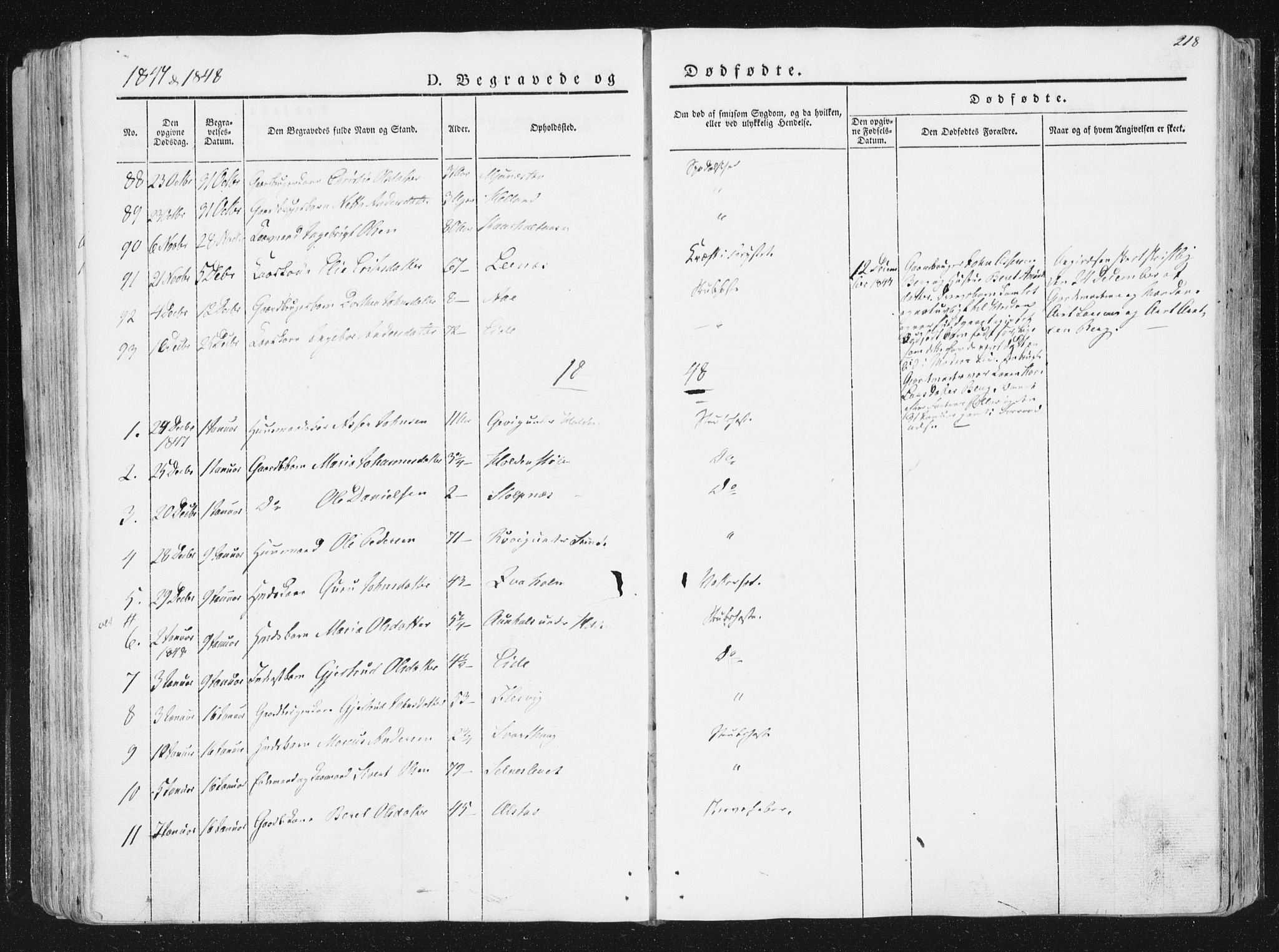 Ministerialprotokoller, klokkerbøker og fødselsregistre - Sør-Trøndelag, SAT/A-1456/630/L0493: Parish register (official) no. 630A06, 1841-1851, p. 218