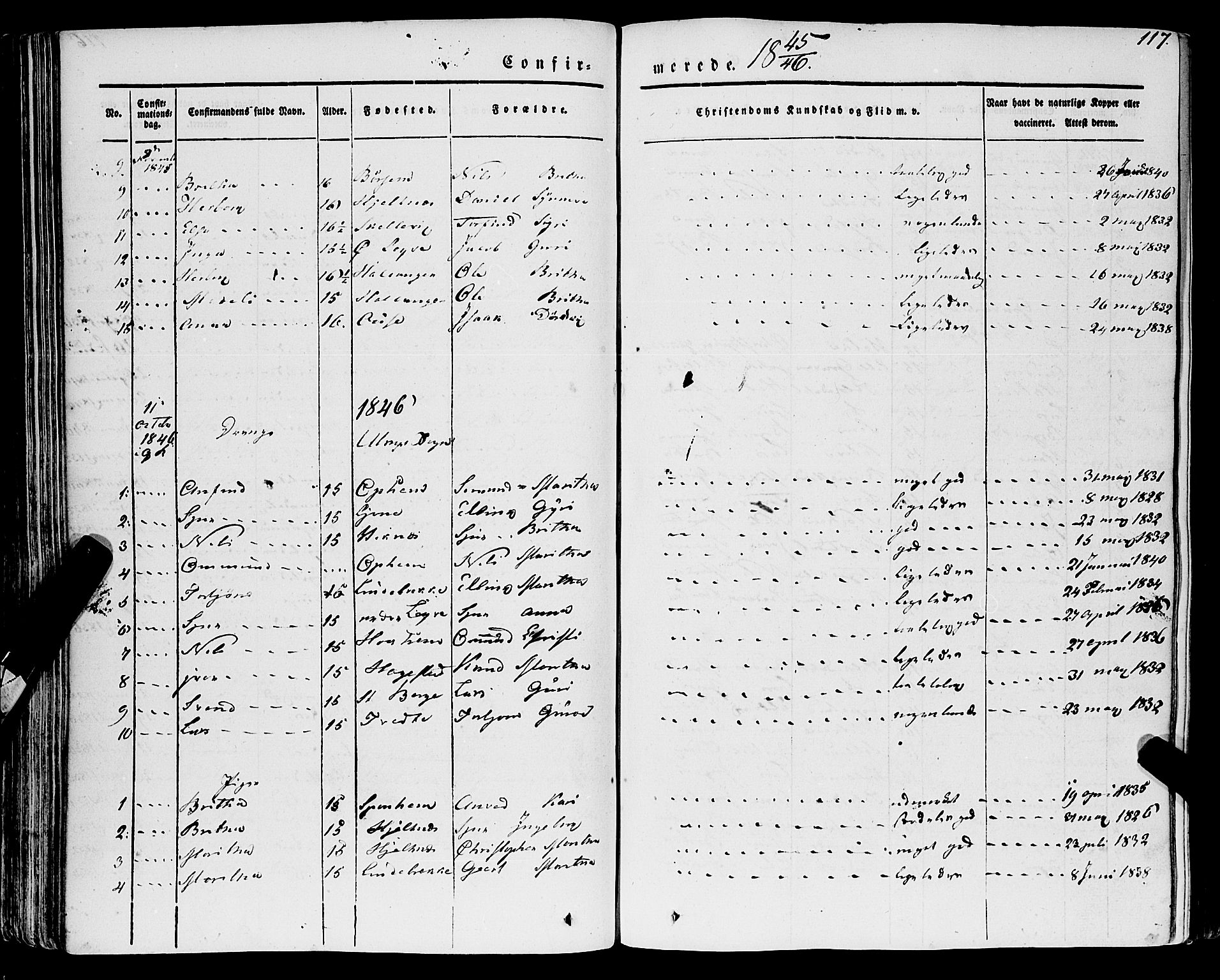 Ulvik sokneprestembete, SAB/A-78801/H/Haa: Parish register (official) no. A 12, 1839-1853, p. 117
