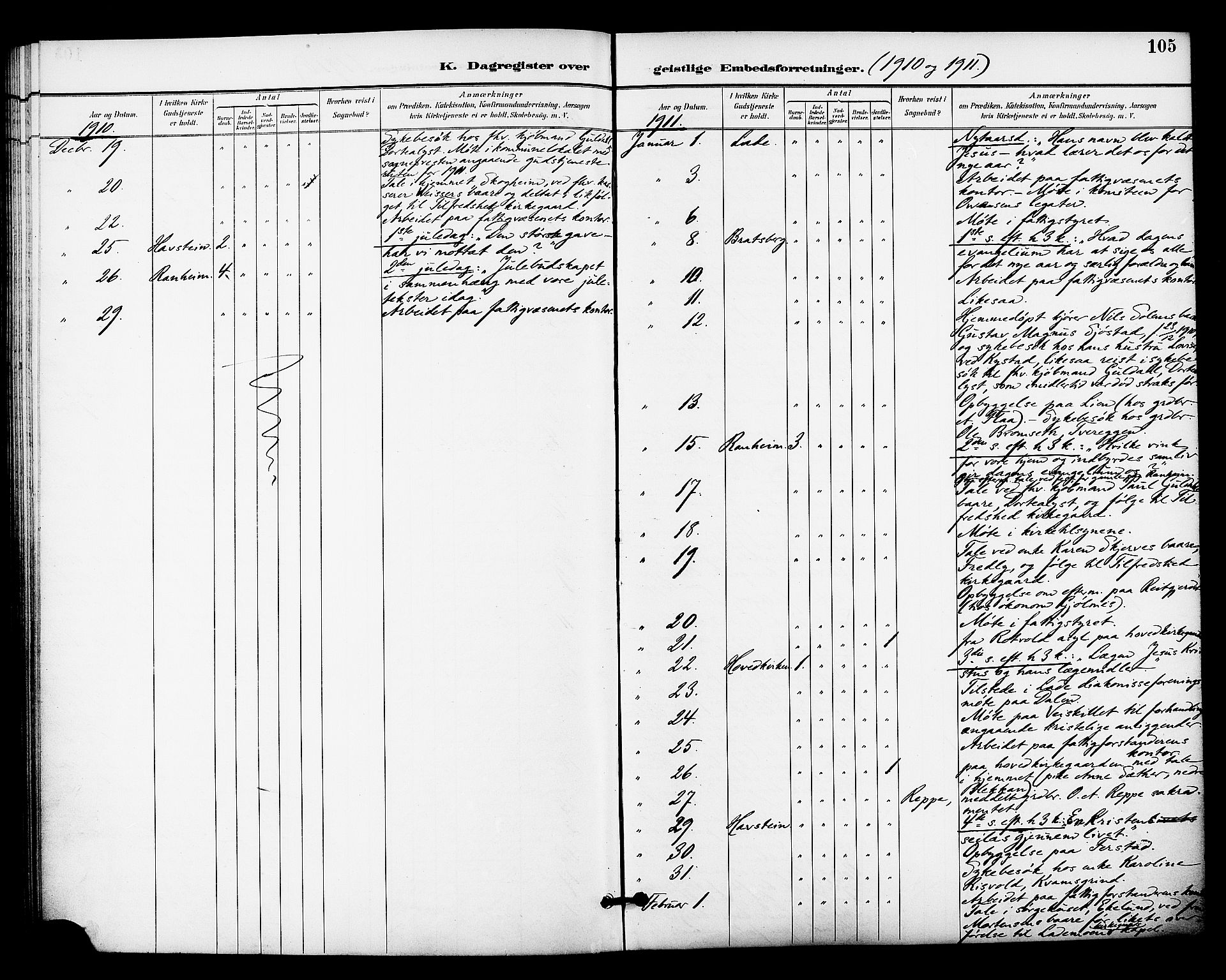 Ministerialprotokoller, klokkerbøker og fødselsregistre - Sør-Trøndelag, AV/SAT-A-1456/606/L0304: Curate's parish register no. 606B03, 1895-1917, p. 105