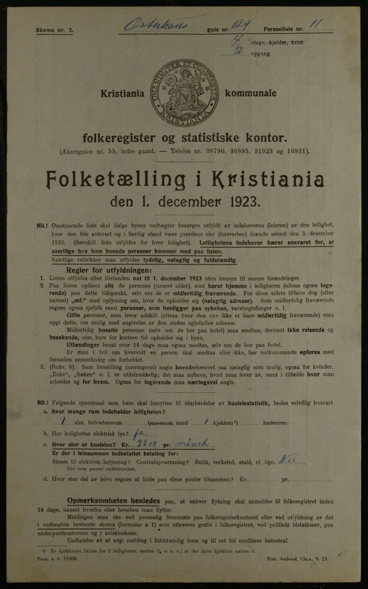 OBA, Municipal Census 1923 for Kristiania, 1923, p. 85803