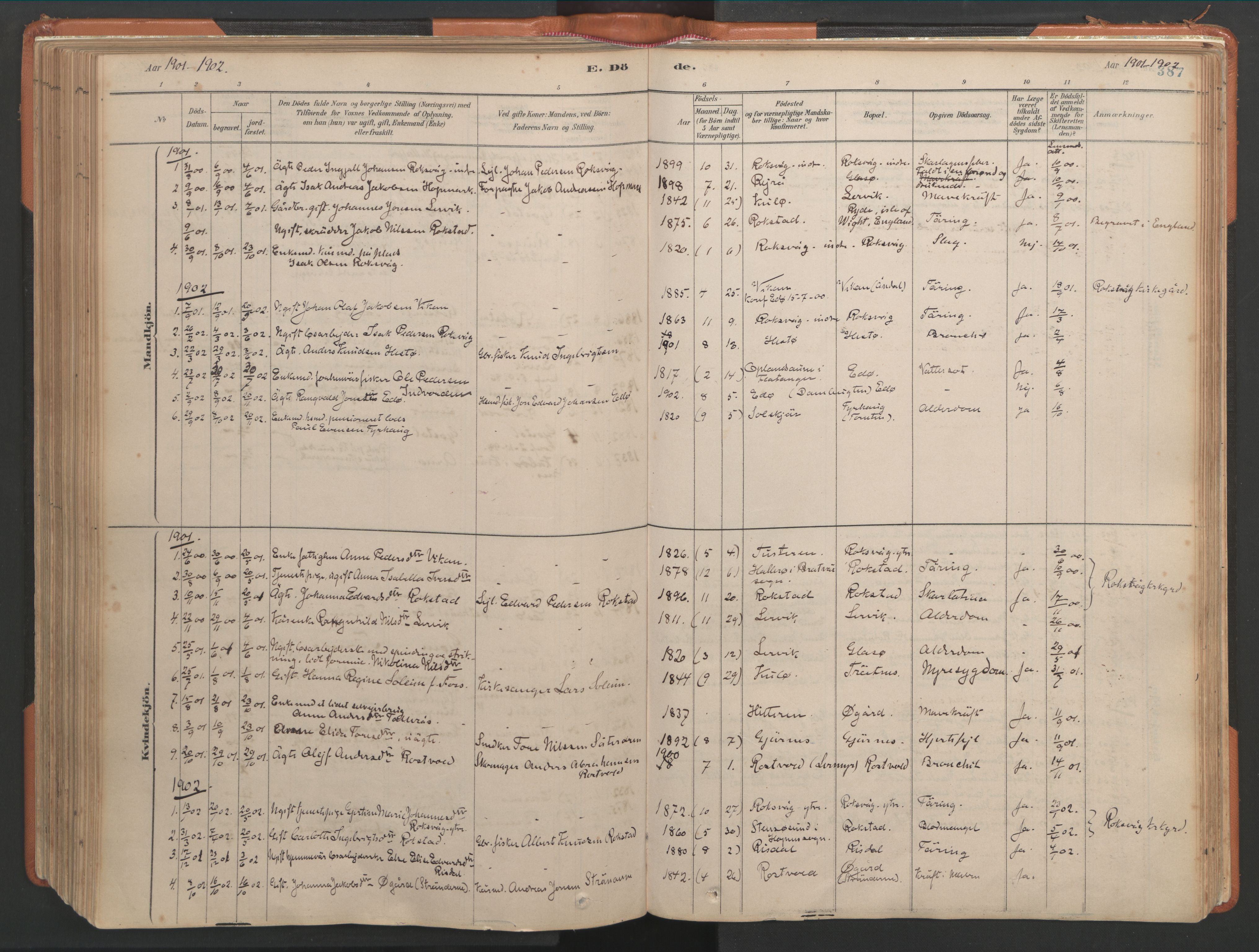 Ministerialprotokoller, klokkerbøker og fødselsregistre - Møre og Romsdal, AV/SAT-A-1454/581/L0941: Parish register (official) no. 581A09, 1880-1919, p. 387