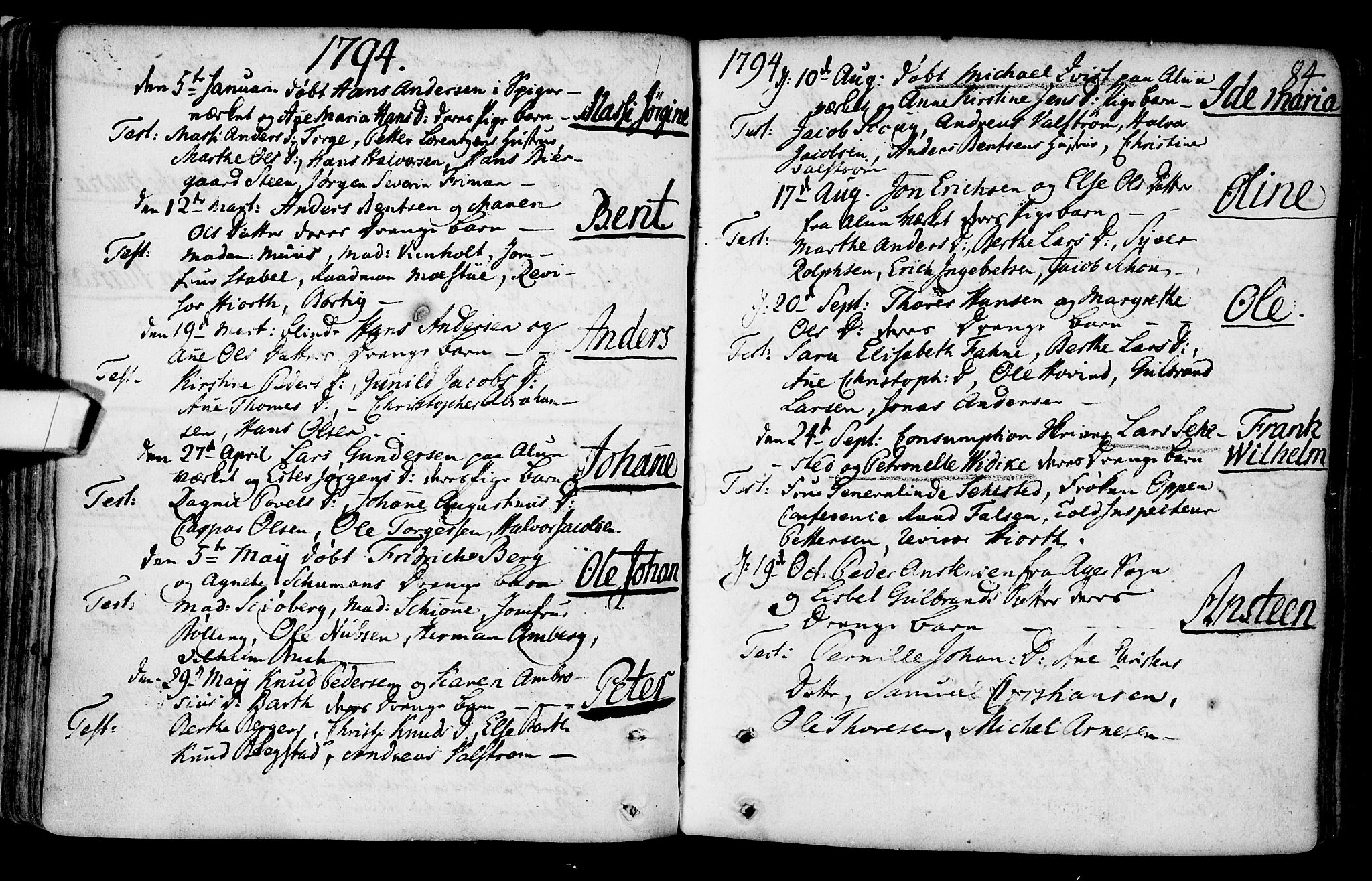Gamlebyen prestekontor Kirkebøker, SAO/A-10884/F/Fa/L0001: Parish register (official) no. 1, 1734-1818, p. 84