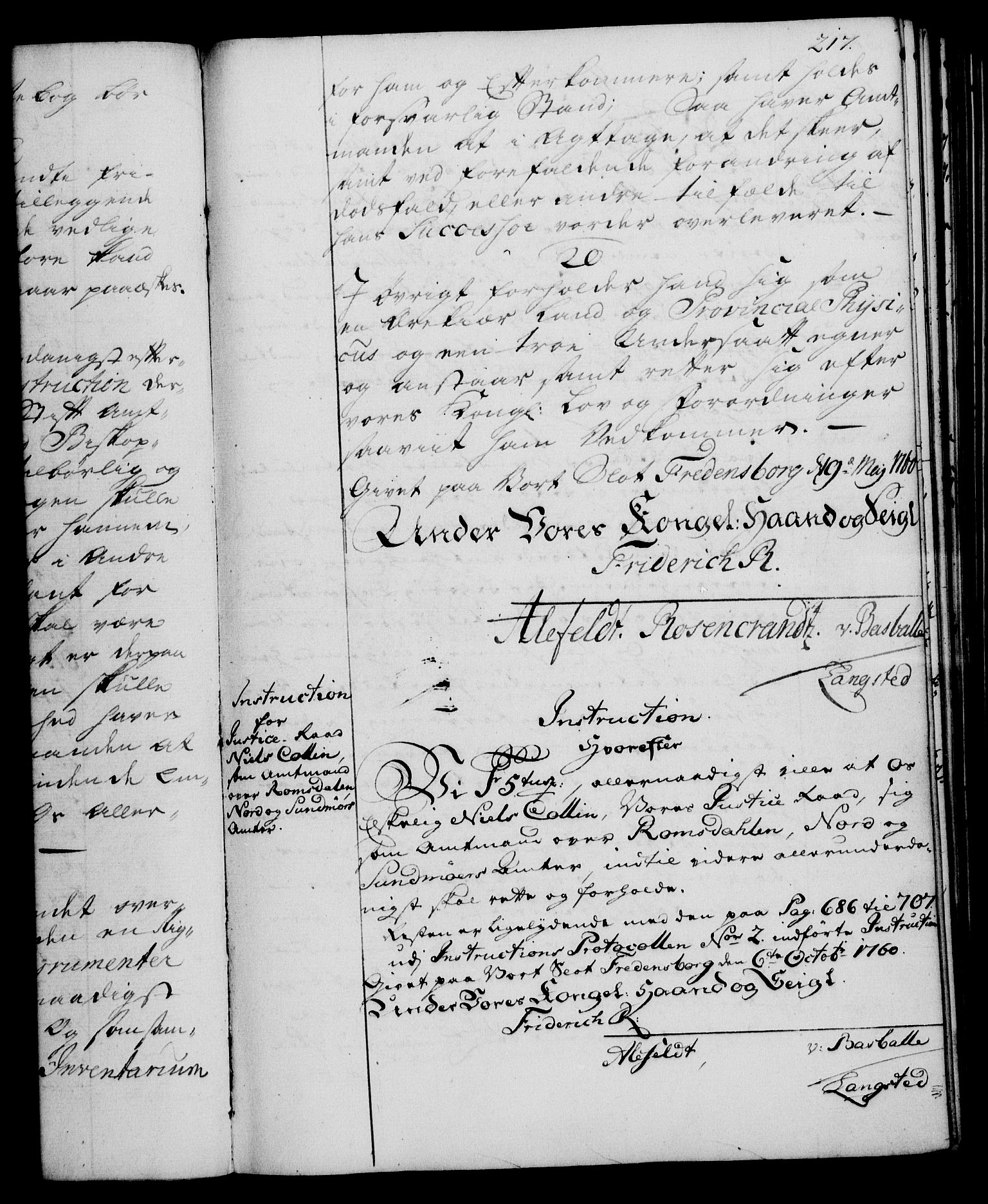 Rentekammeret, Kammerkanselliet, RA/EA-3111/G/Gg/Ggi/L0003: Norsk instruksjonsprotokoll med register (merket RK 53.36), 1751-1775, p. 217