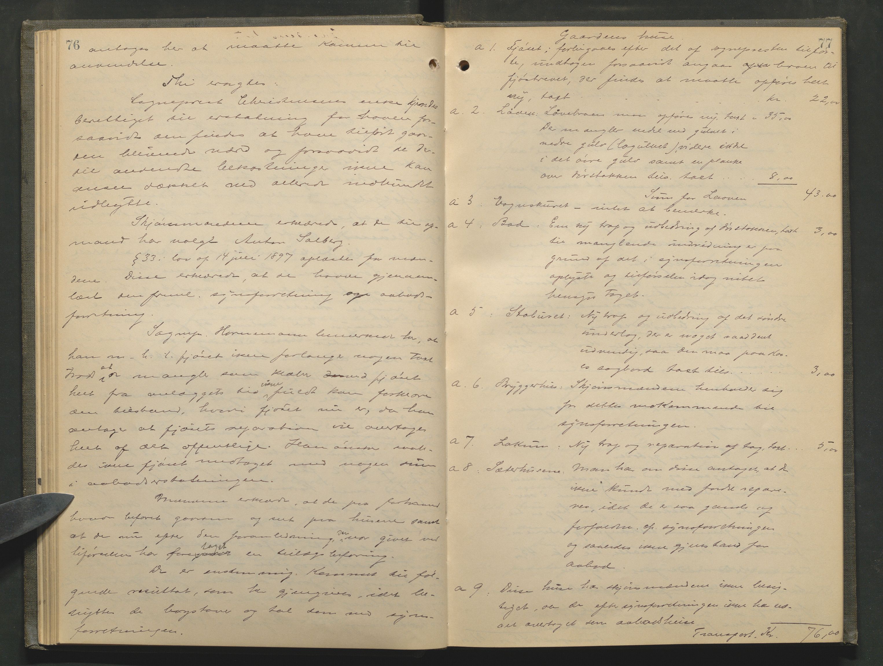 Nord-Gudbrandsdal tingrett, AV/SAH-TING-002/G/Gc/Gcb/L0006: Ekstrarettsprotokoll for åstedssaker, 1900-1906, p. 76-77