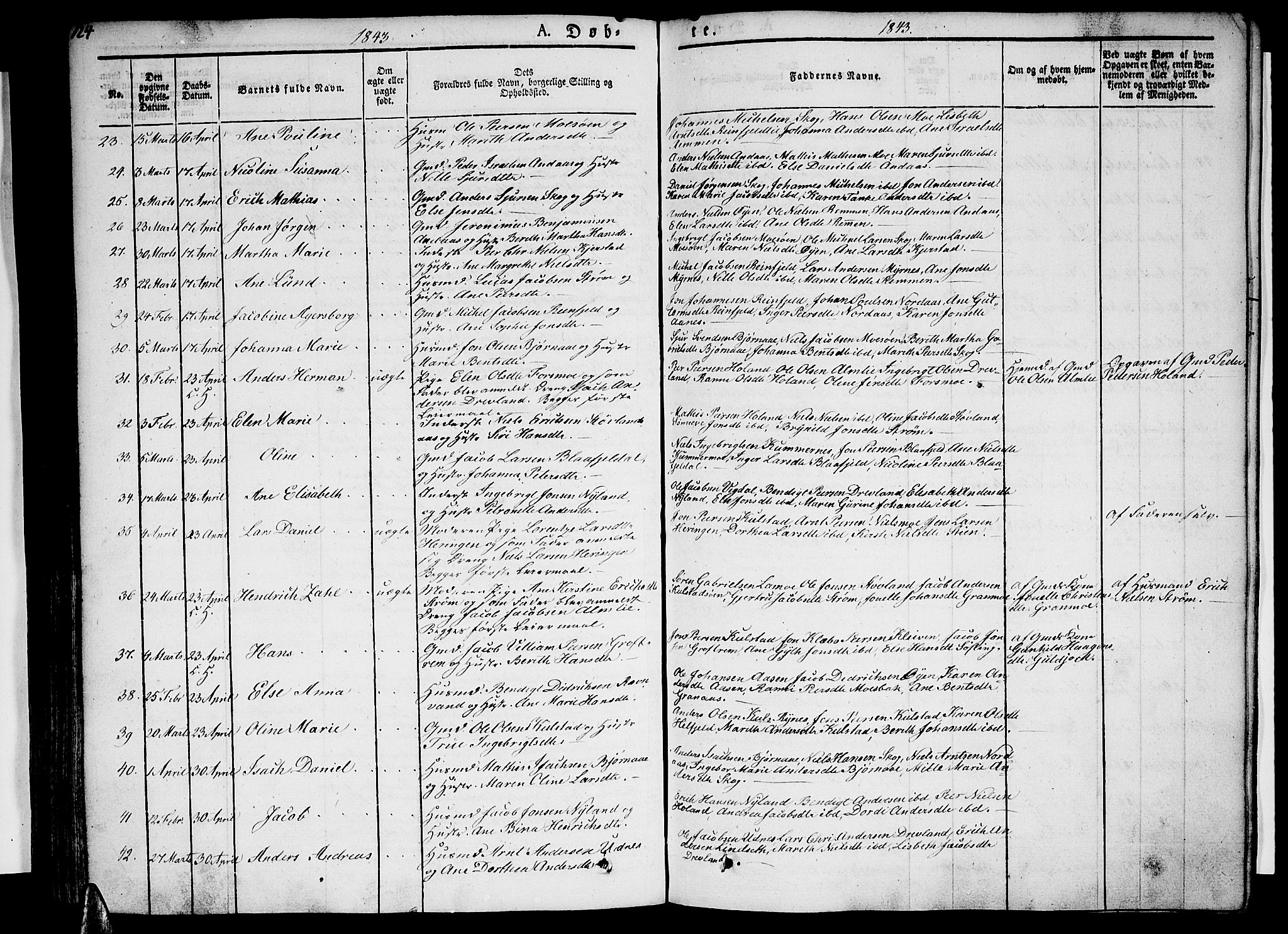 Ministerialprotokoller, klokkerbøker og fødselsregistre - Nordland, SAT/A-1459/820/L0289: Parish register (official) no. 820A10, 1826-1845, p. 124