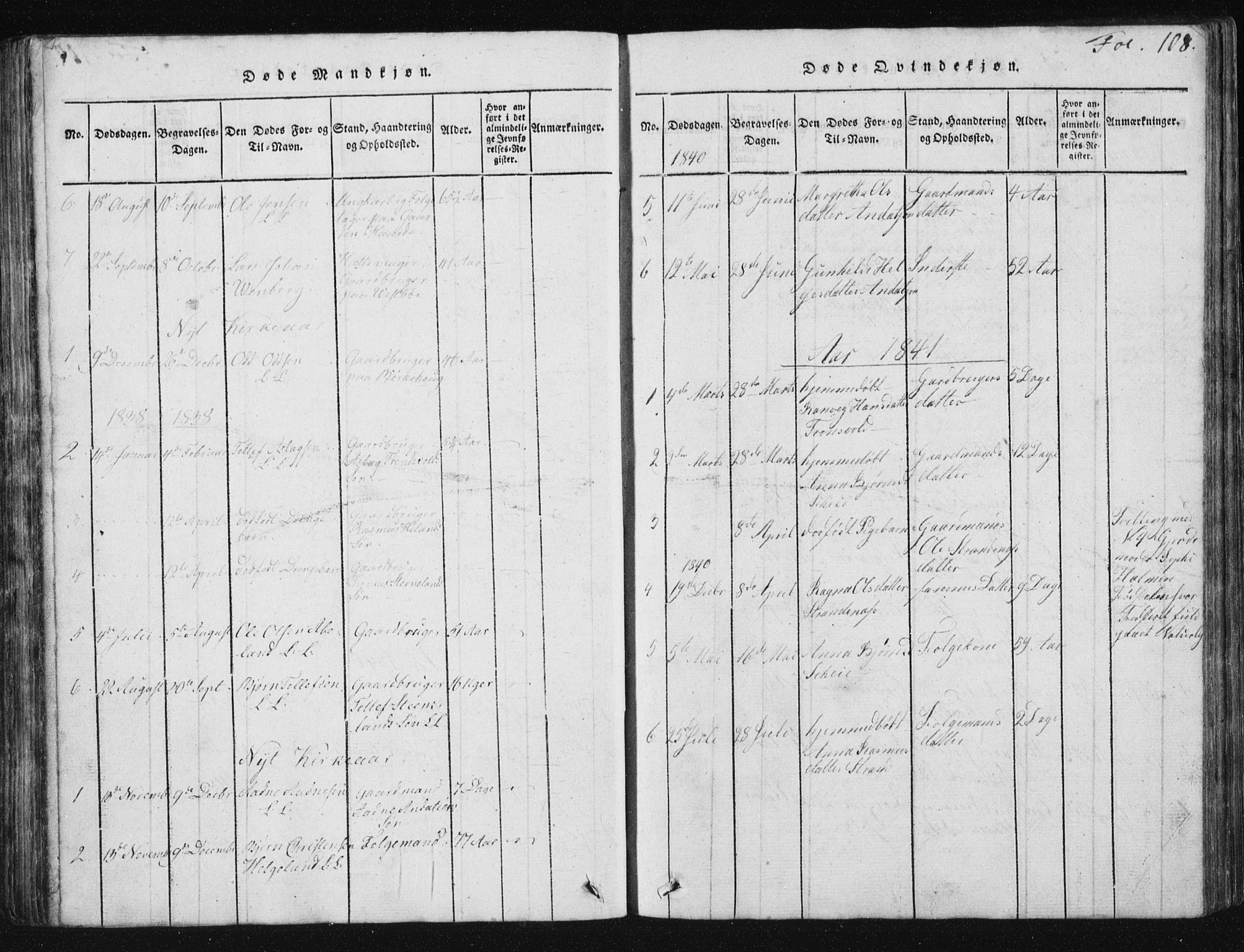 Vikedal sokneprestkontor, AV/SAST-A-101840/01/V: Parish register (copy) no. B 2, 1816-1863, p. 108