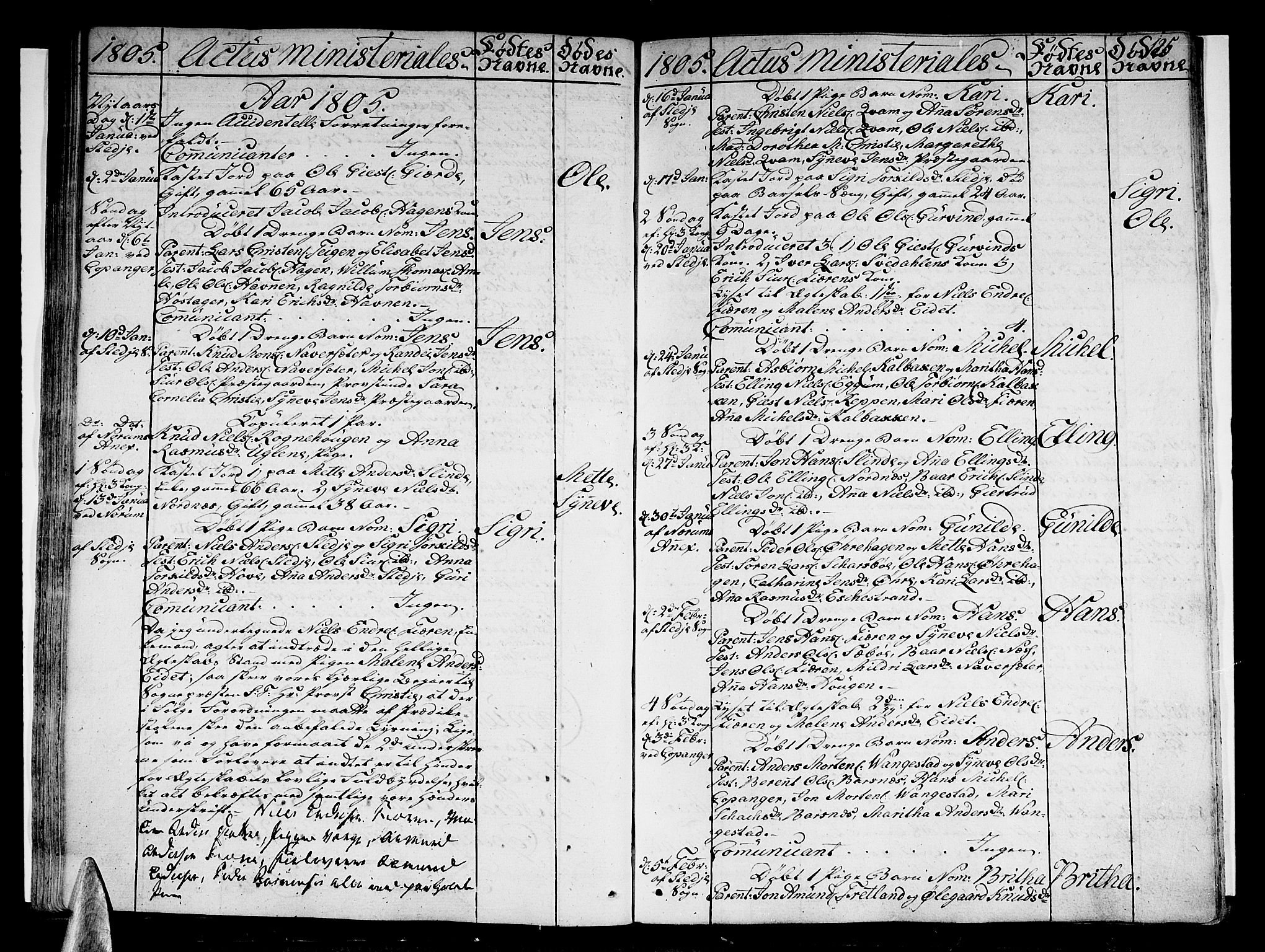 Sogndal sokneprestembete, AV/SAB-A-81301/H/Haa/Haaa/L0008: Parish register (official) no. A 8, 1795-1809, p. 125