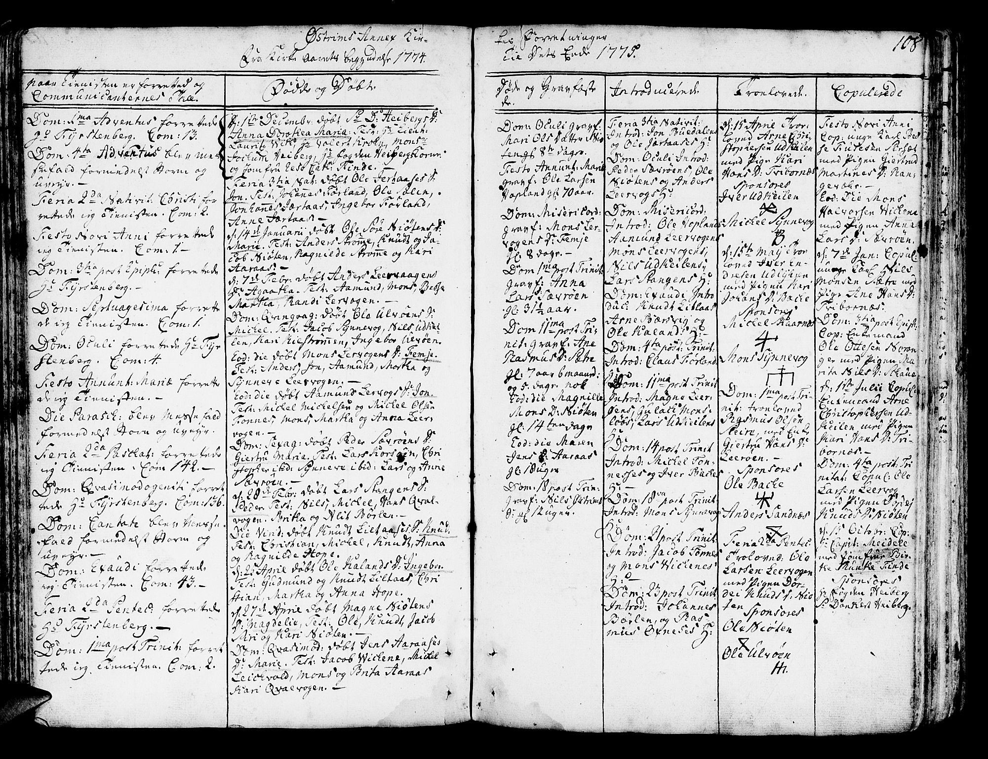 Lindås Sokneprestembete, AV/SAB-A-76701/H/Haa/Haaa/L0004: Parish register (official) no. A 4, 1764-1791, p. 108