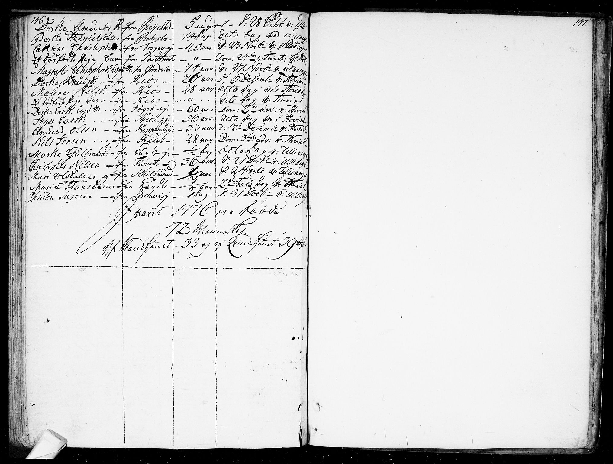 Ullensaker prestekontor Kirkebøker, AV/SAO-A-10236a/F/Fa/L0010: Parish register (official) no. I 10, 1733-1776, p. 146-147