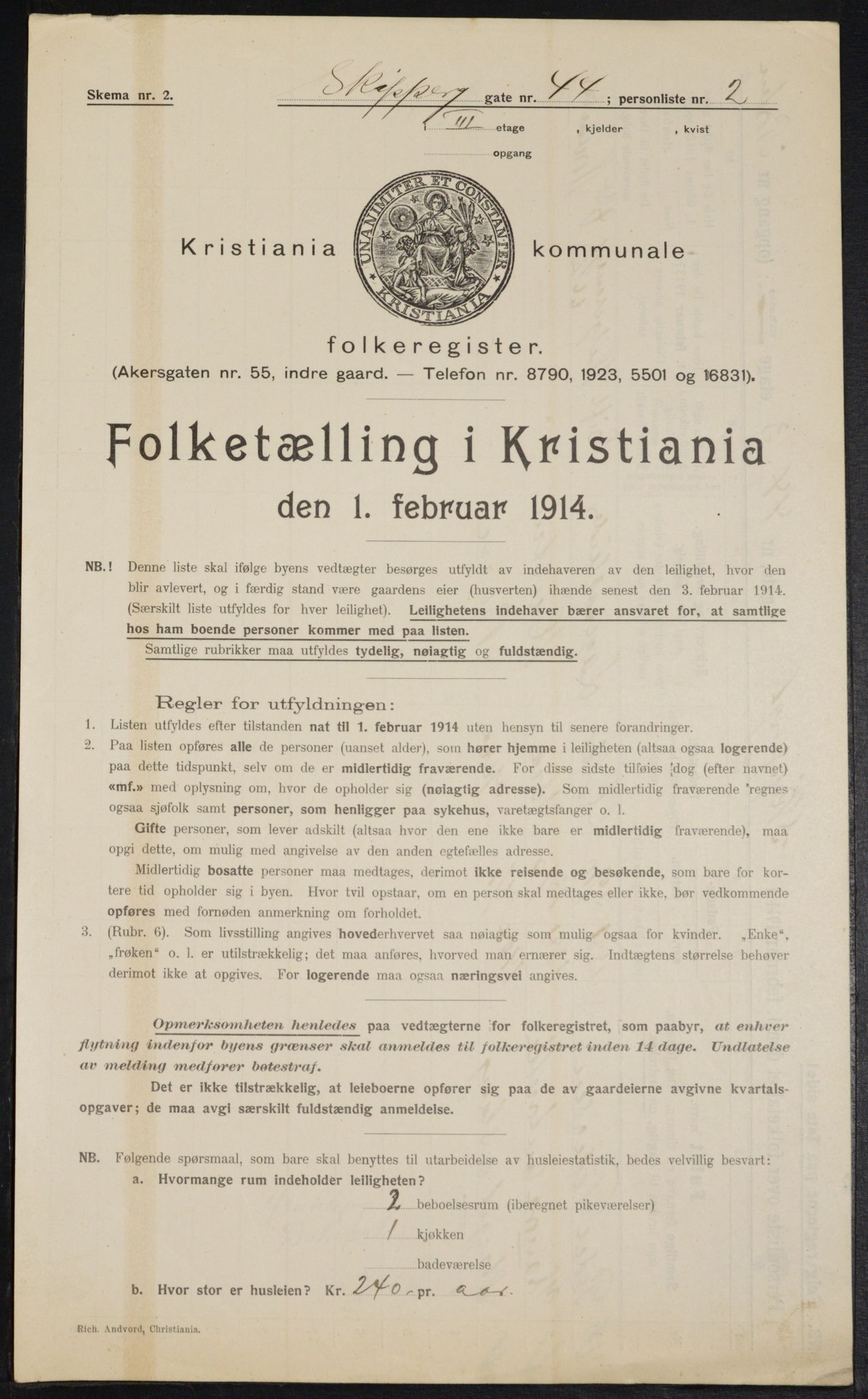 OBA, Municipal Census 1914 for Kristiania, 1914, p. 95648