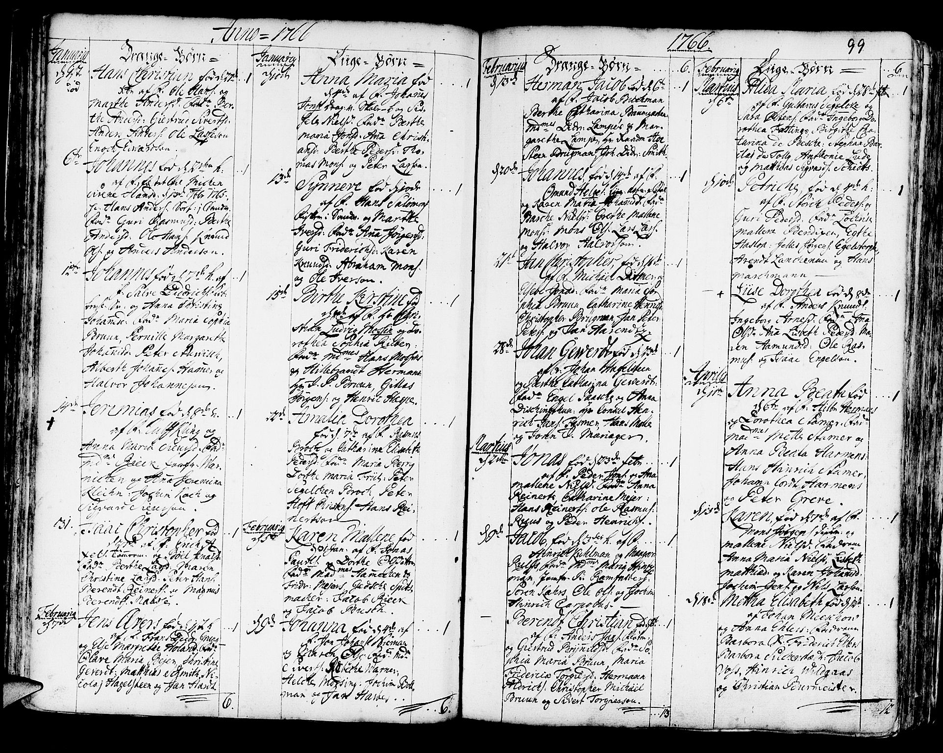 Korskirken sokneprestembete, SAB/A-76101/H/Haa/L0005: Parish register (official) no. A 5, 1751-1789, p. 99
