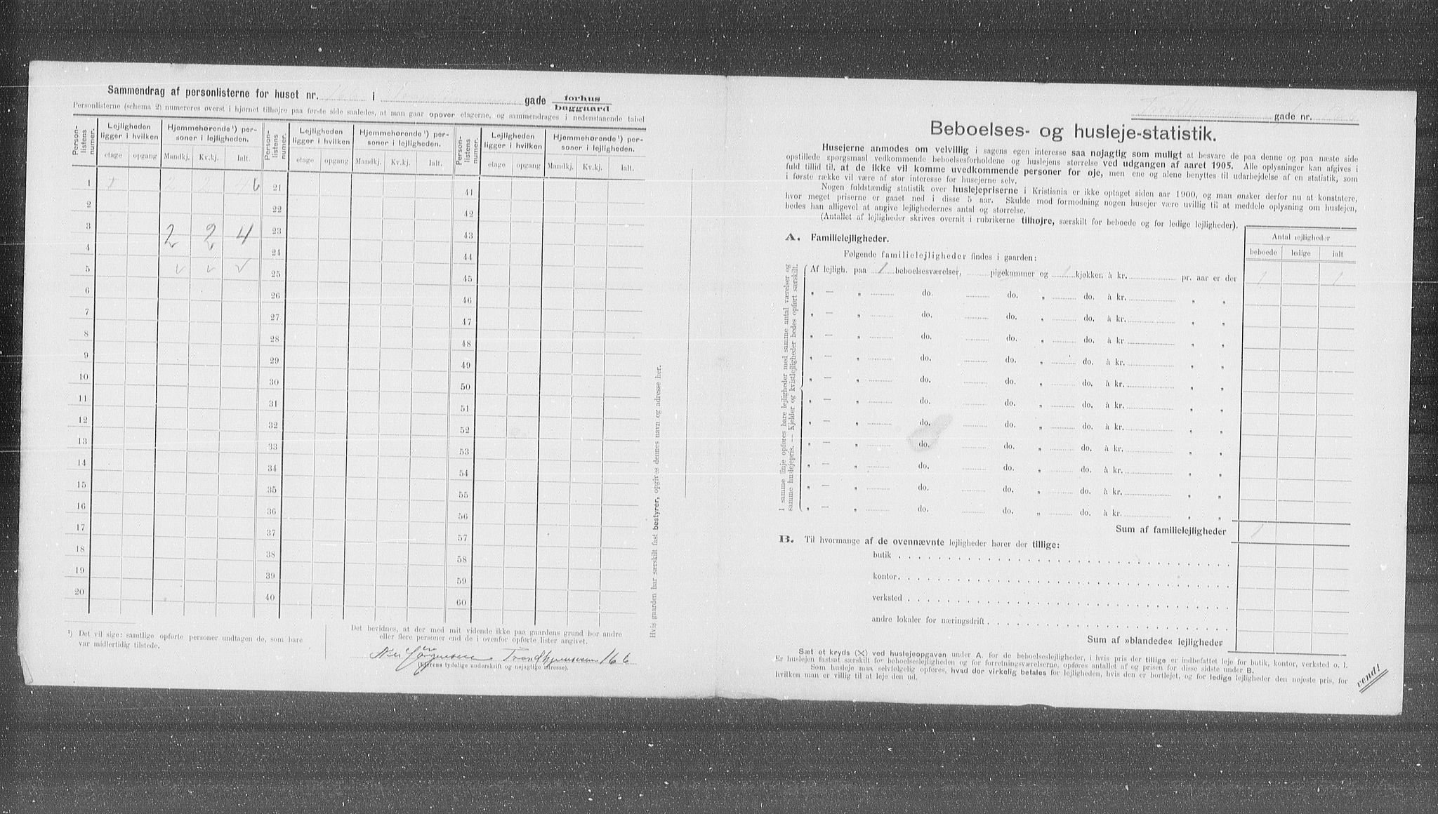 OBA, Municipal Census 1905 for Kristiania, 1905, p. 61619