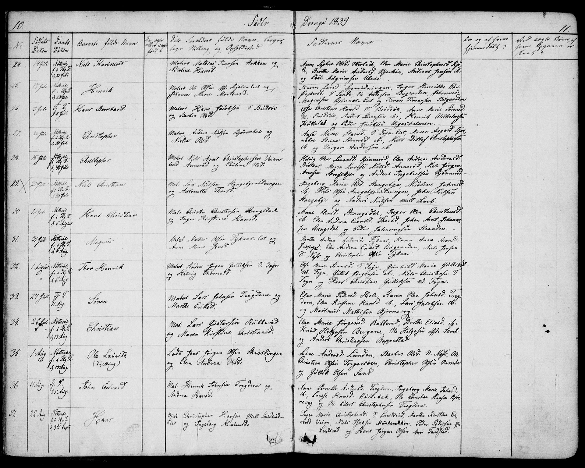 Nøtterøy kirkebøker, AV/SAKO-A-354/F/Fa/L0005: Parish register (official) no. I 5, 1839-1852, p. 10-11